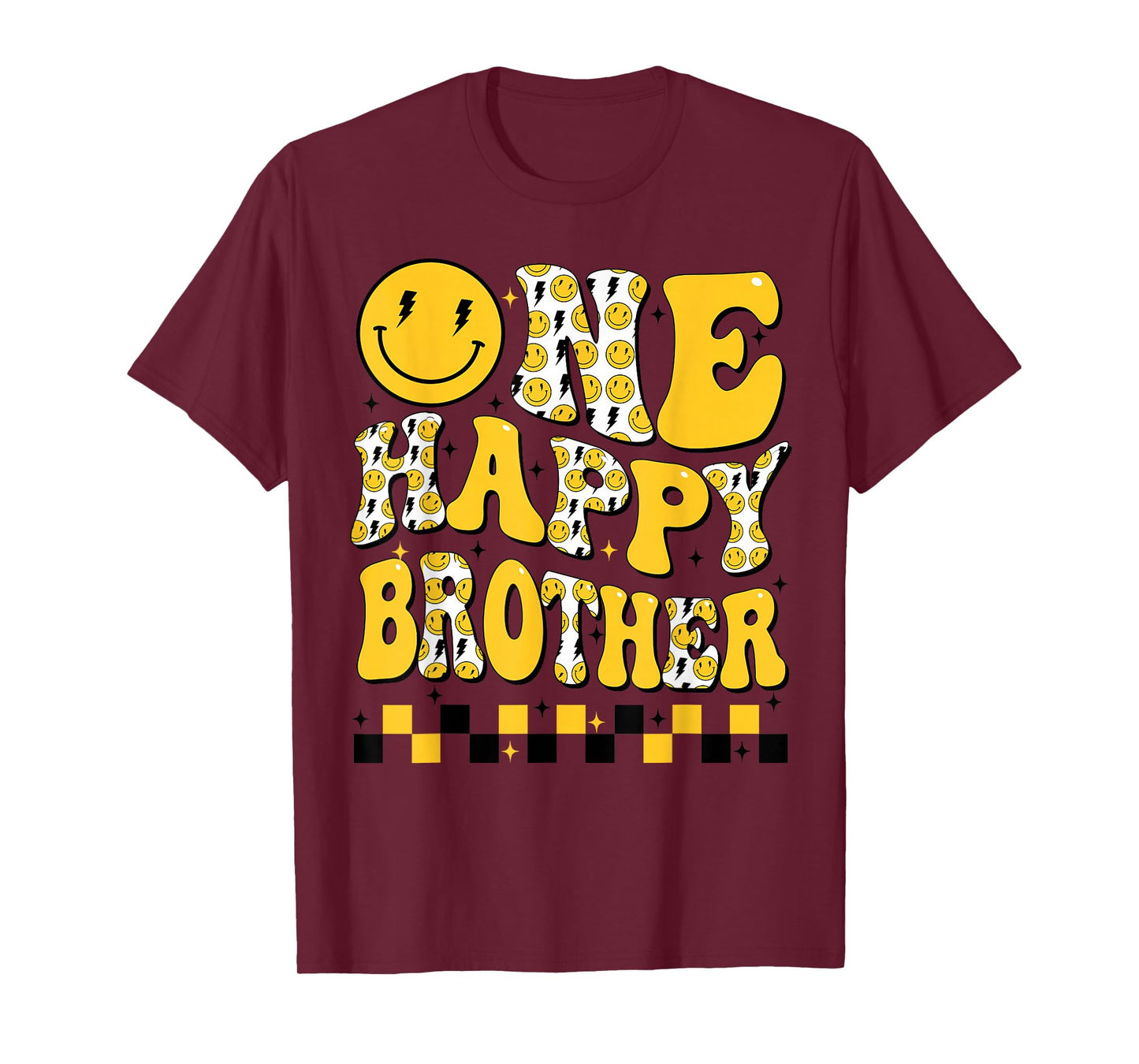 One Happy Brother 1st Smile Face Birthday Family Matching T-Shirt