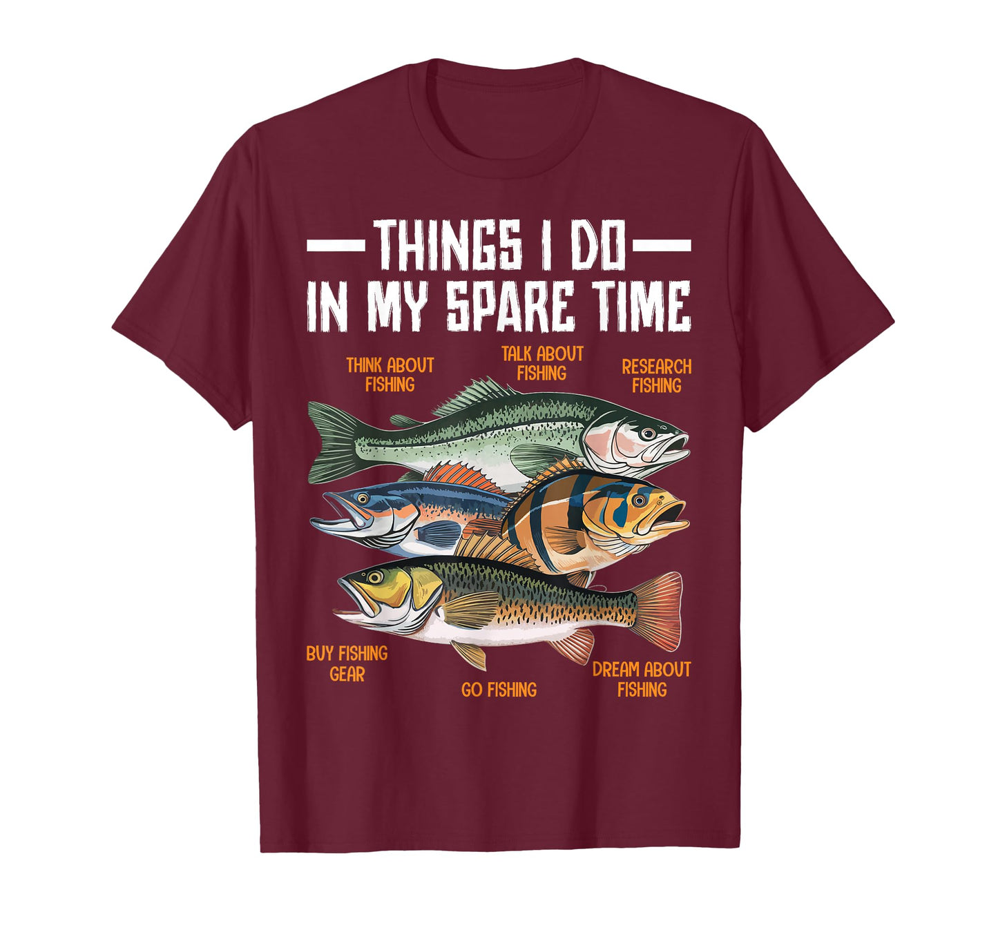 Things I Do In My Spare Time Fishing Funny Men Kids Boys T-Shirt