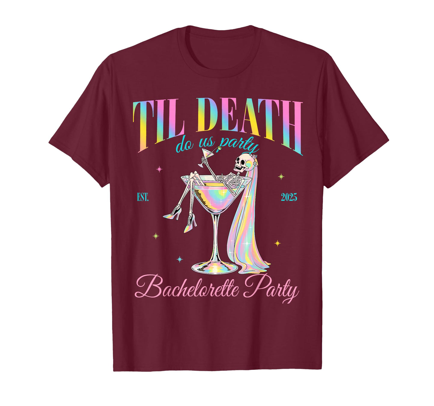 Til Death Do Us Party Retro Halloween Bachelorette Matching T-Shirt