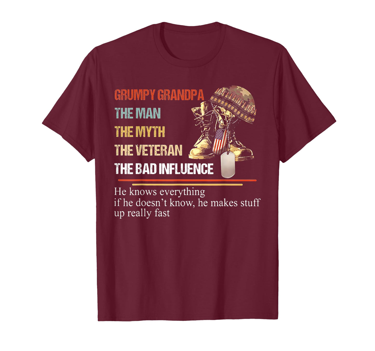 Grumpy Grandpa The Man The Myth The Veteran T-Shirt