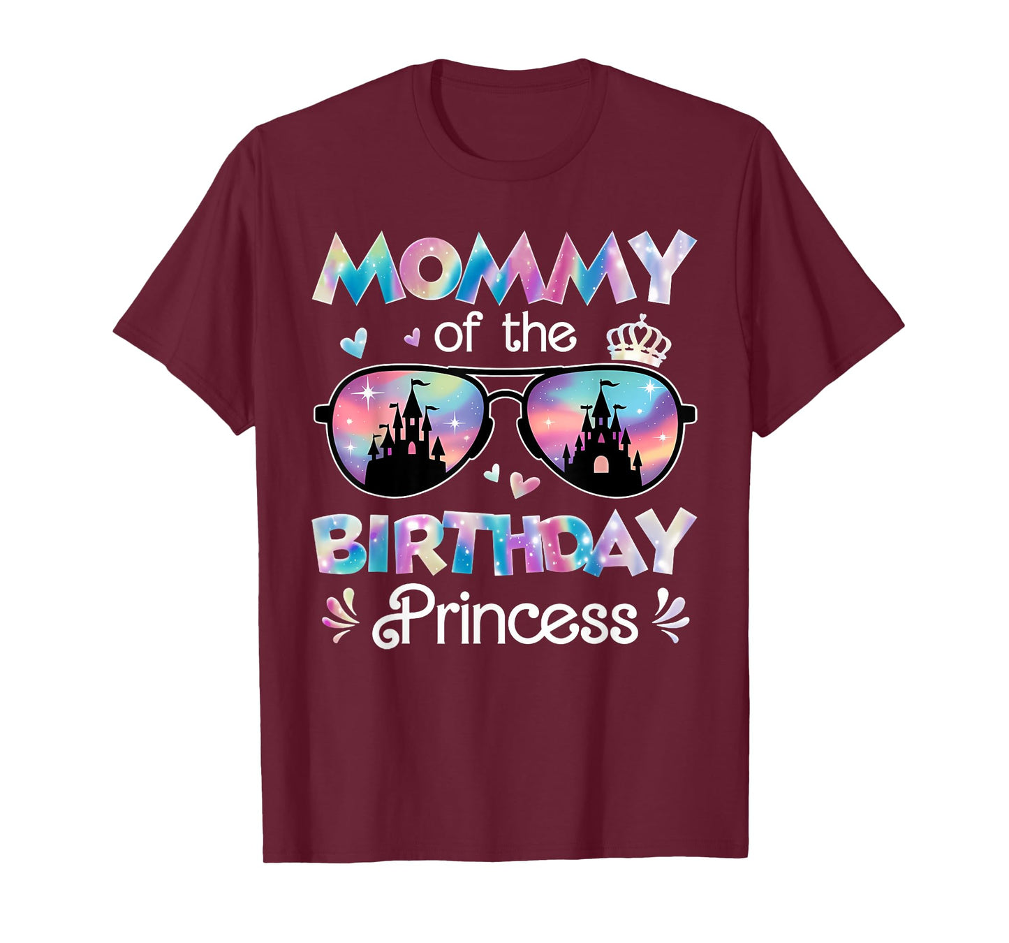 Mommy Of The Birthday Princess Pastel Castle Sunglasses T-Shirt