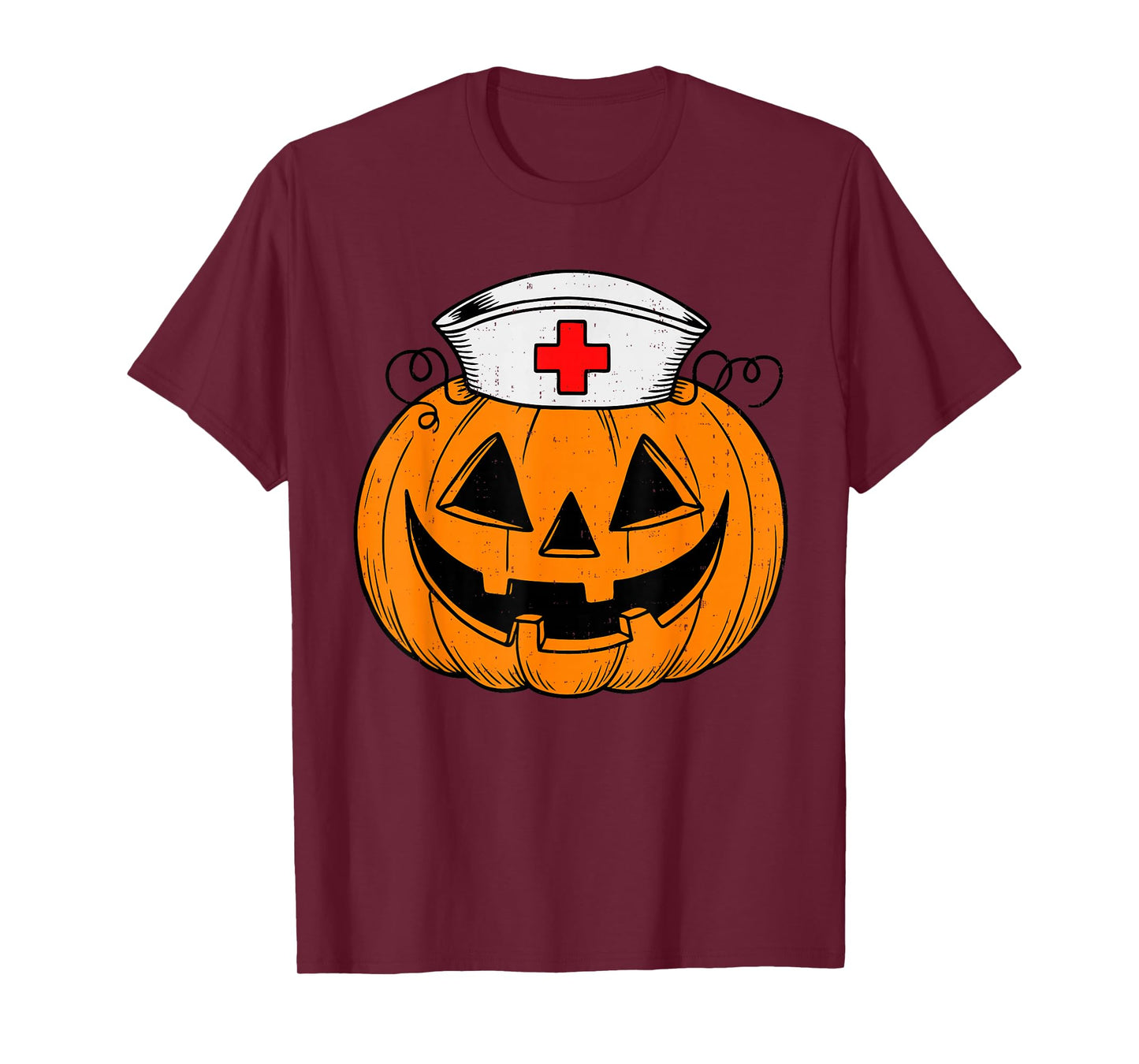 Funny Pumpkin Nurse Scary Halloween Costume RN CNA ICU Women T-Shirt