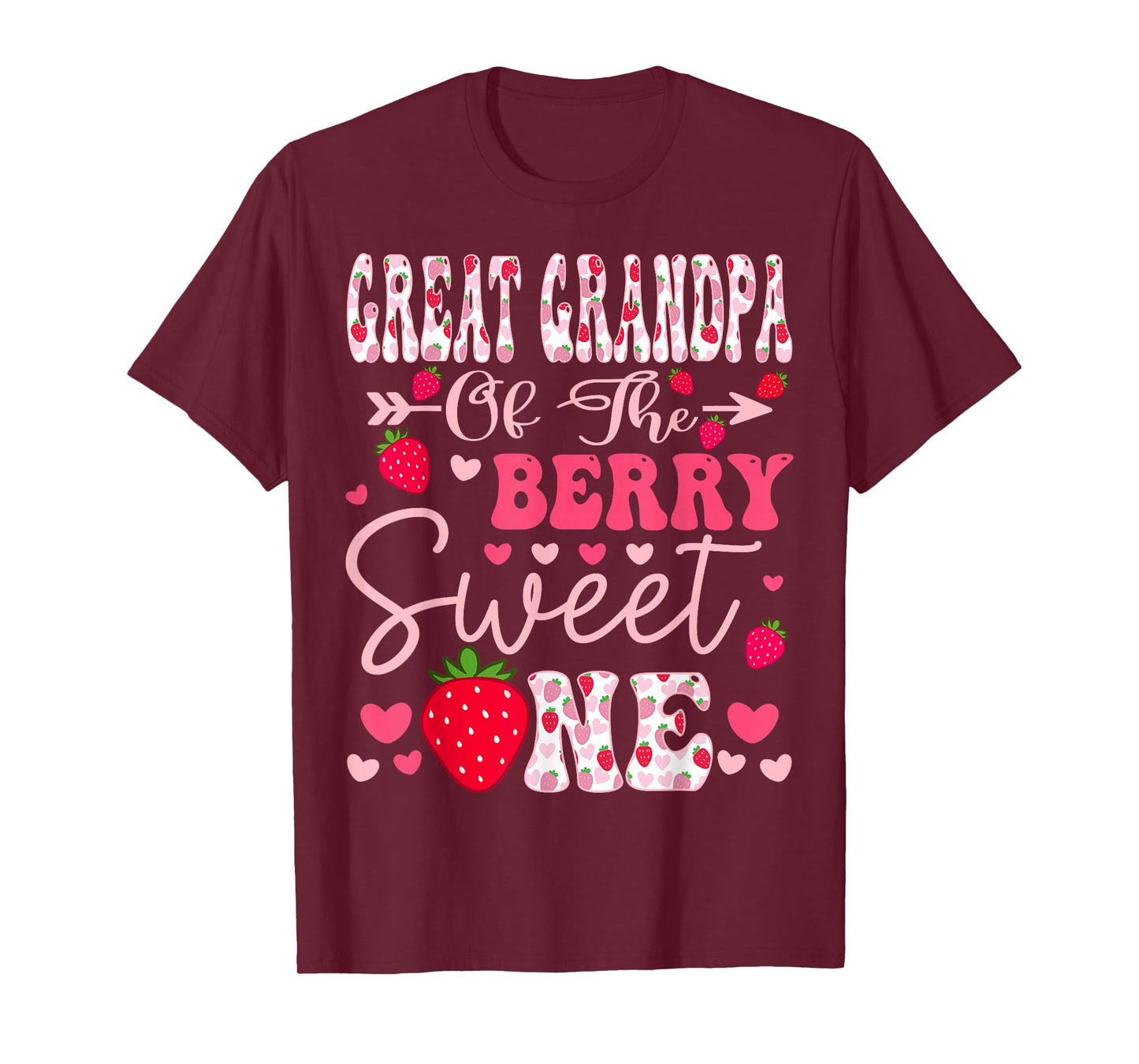 Great Grandpa Of The Berry Sweet One Strawberry 1St Birthday T-Shirt