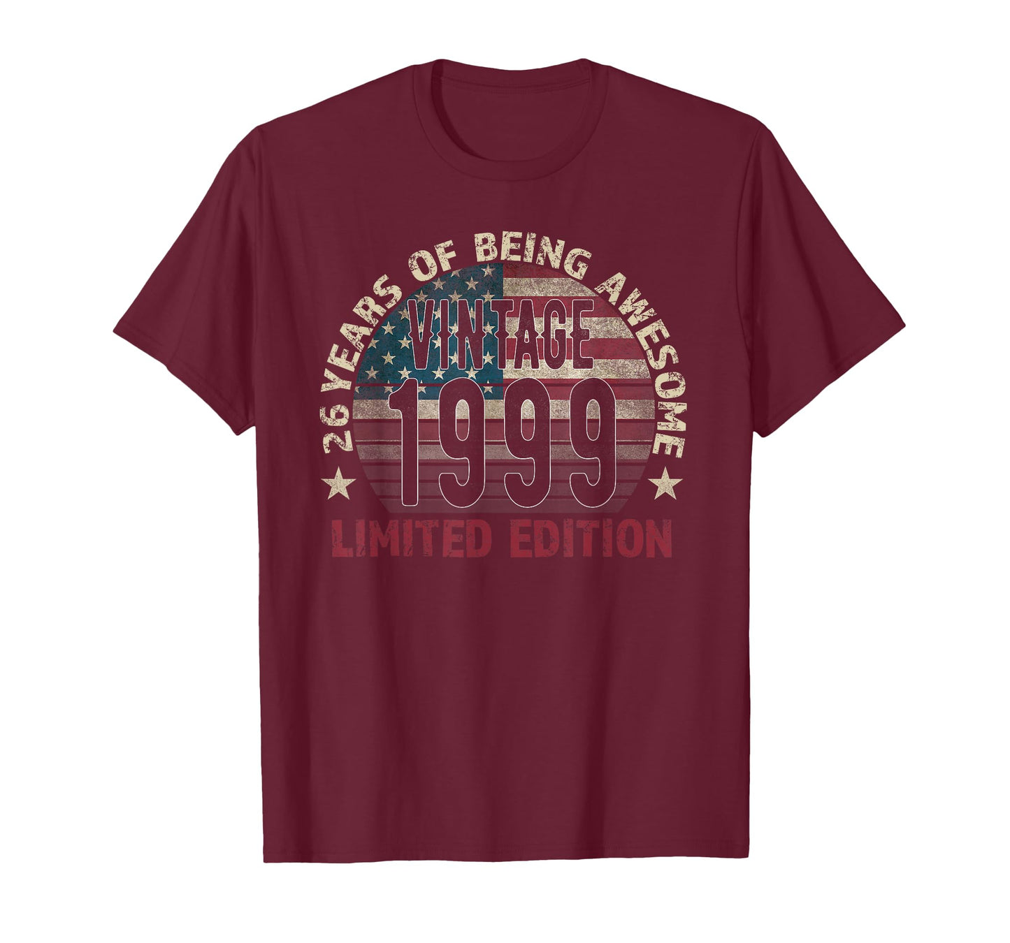 26th Birthday Gift men Vintage born 1999 turning 26 Year Old T-Shirt