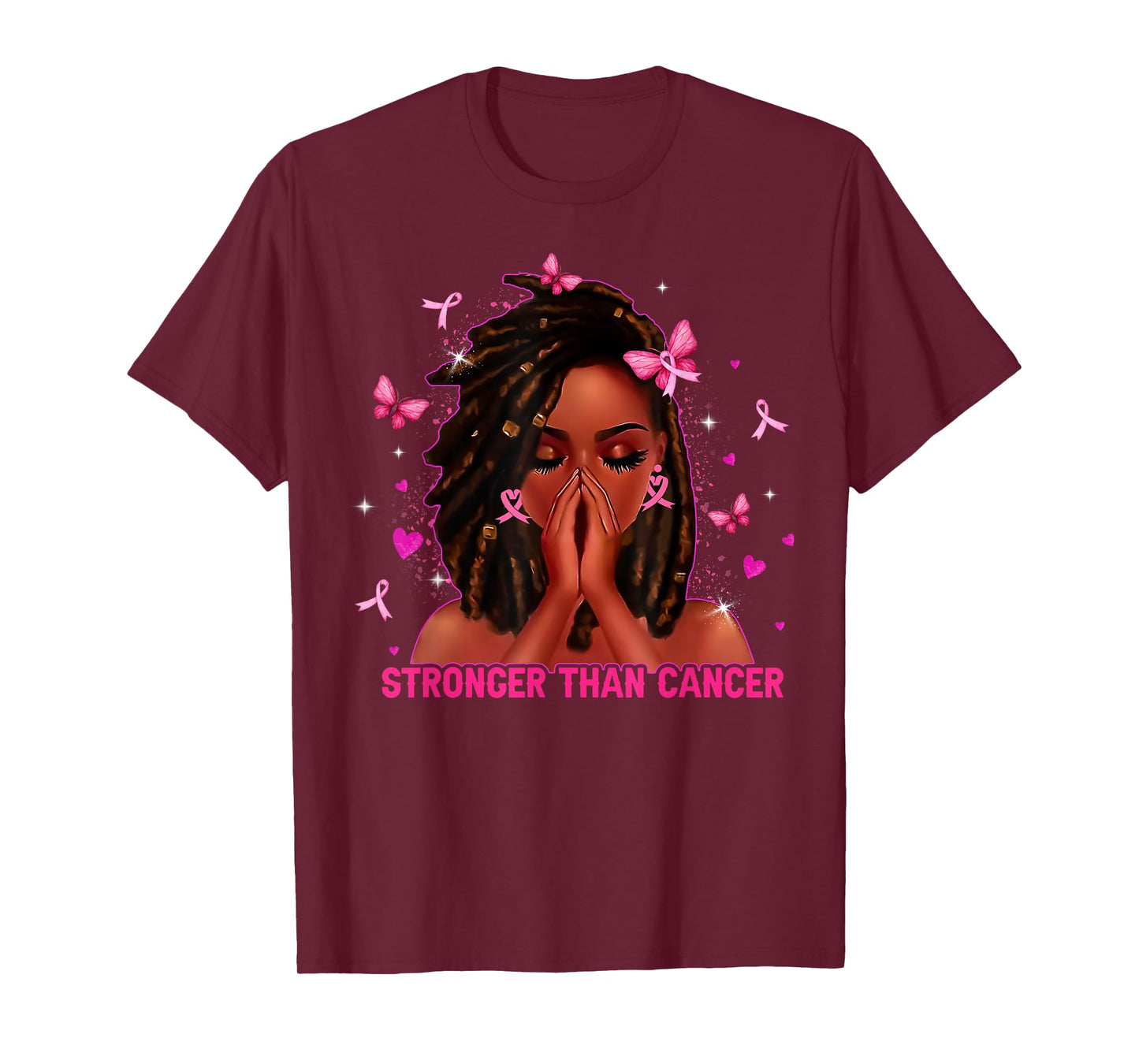 Black Women Melanin Queen Stronger Than Breast Cancer Fight T-Shirt