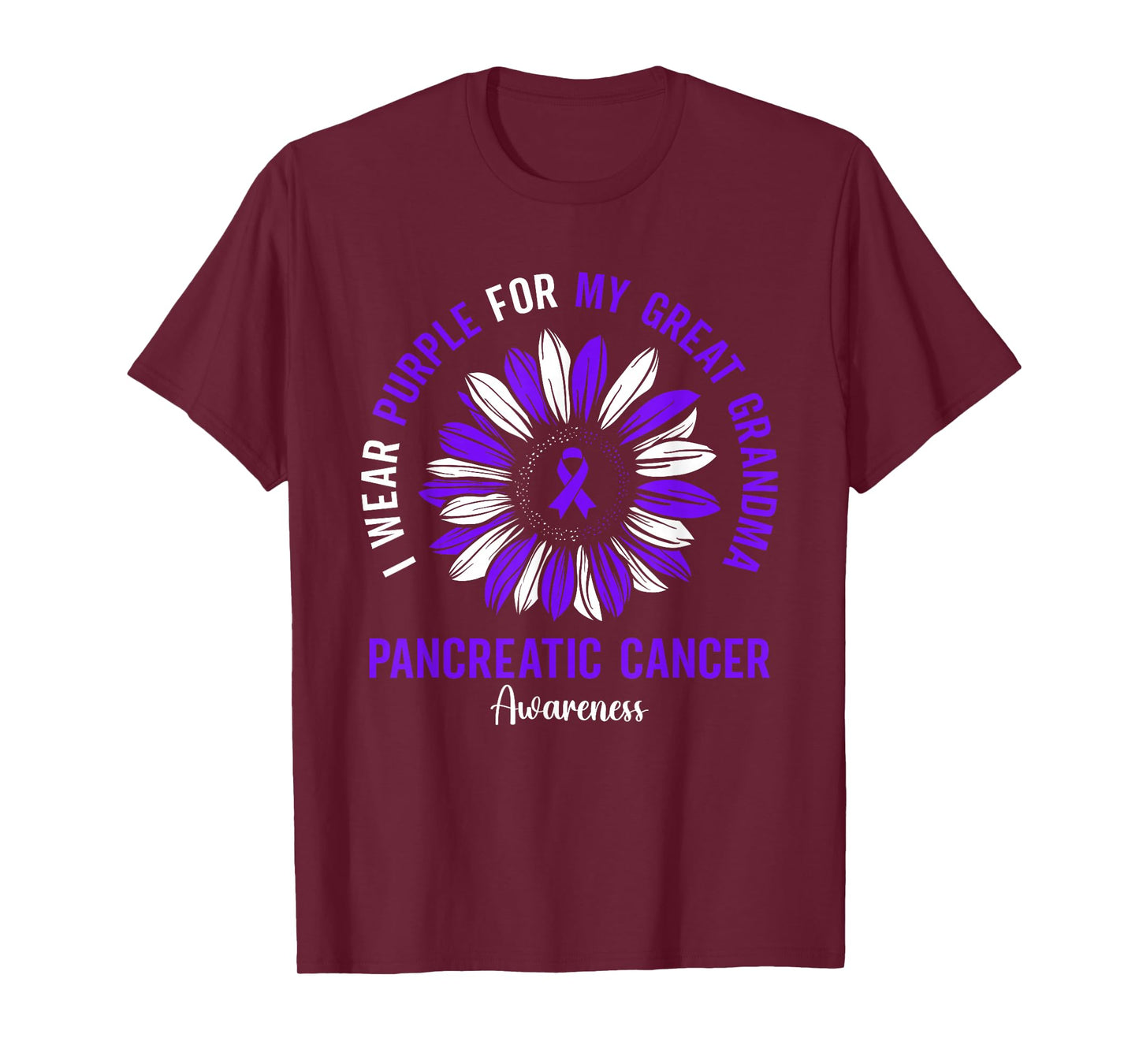 I Wear Purple For My Great Grandma Pancreatic Cancer T-Shirt