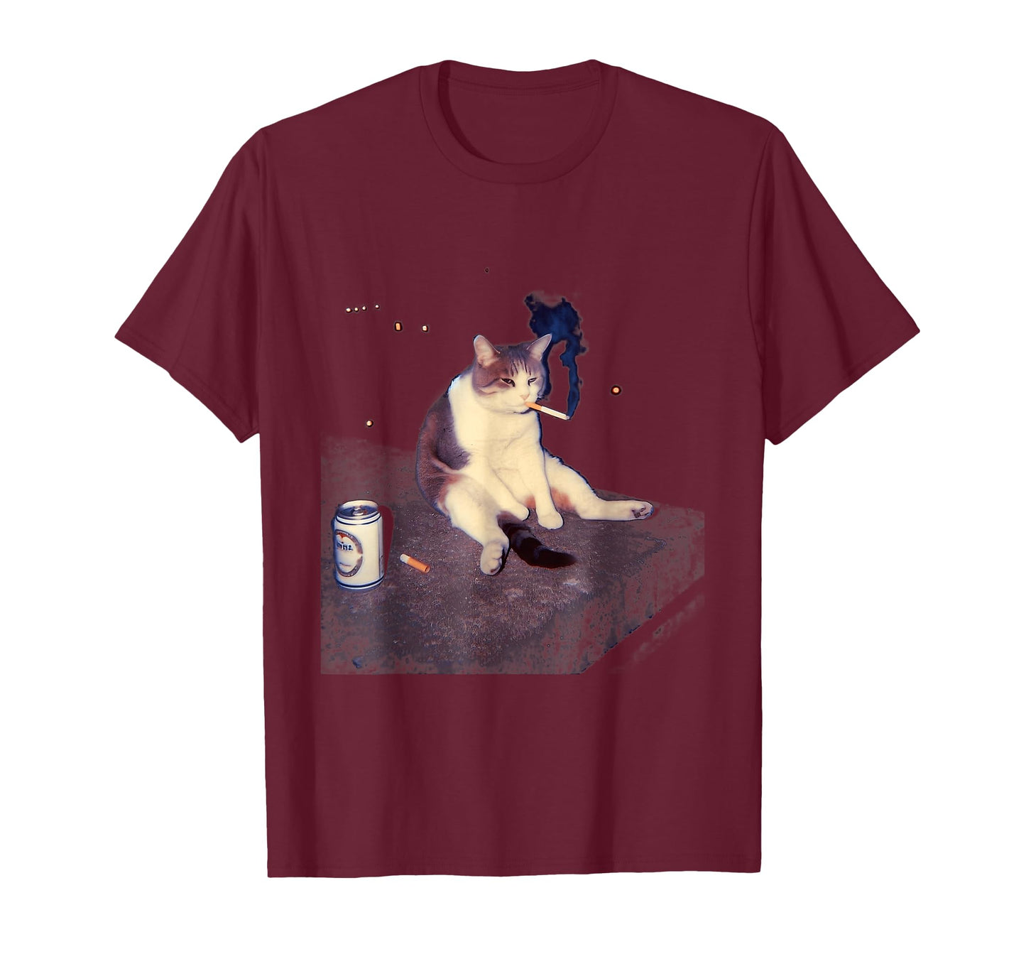 Cigarette Kitten Funny Smoking Cat Meme Stupid Brainrot T-Shirt
