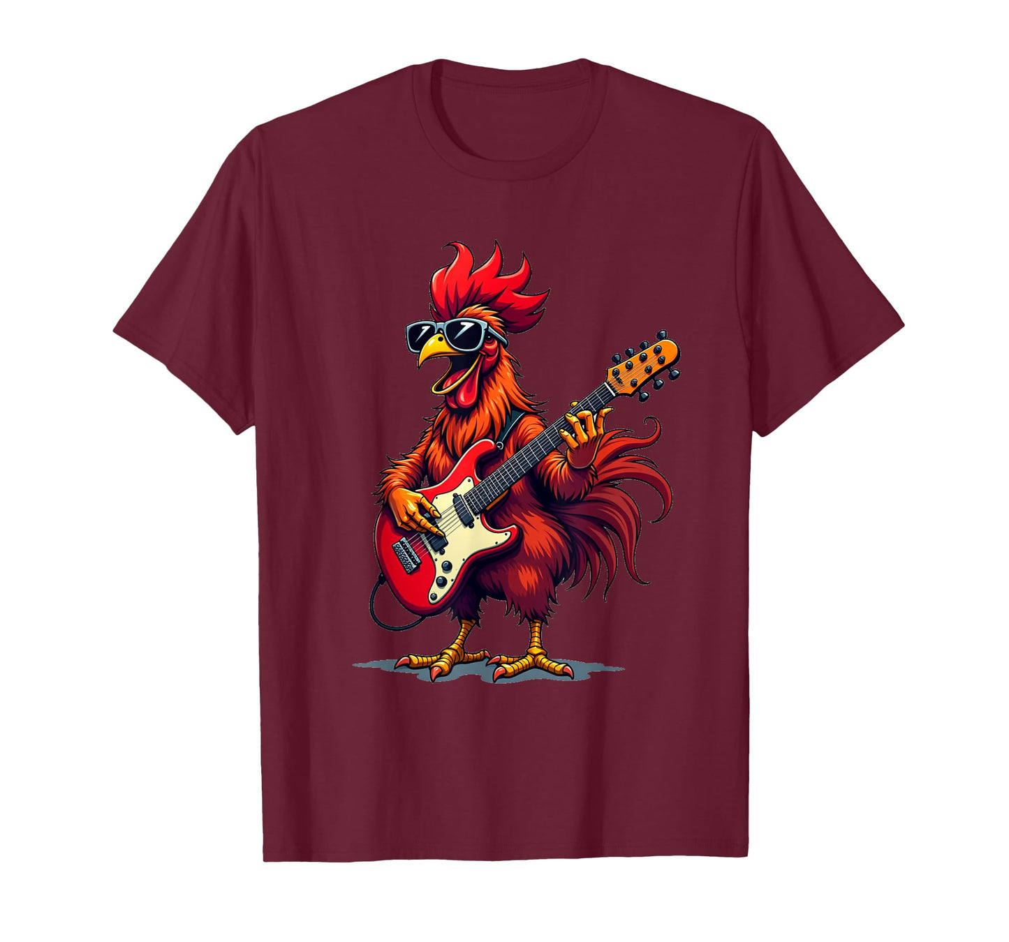 Funny graphic design Rooster rock band guitar T-Shirt