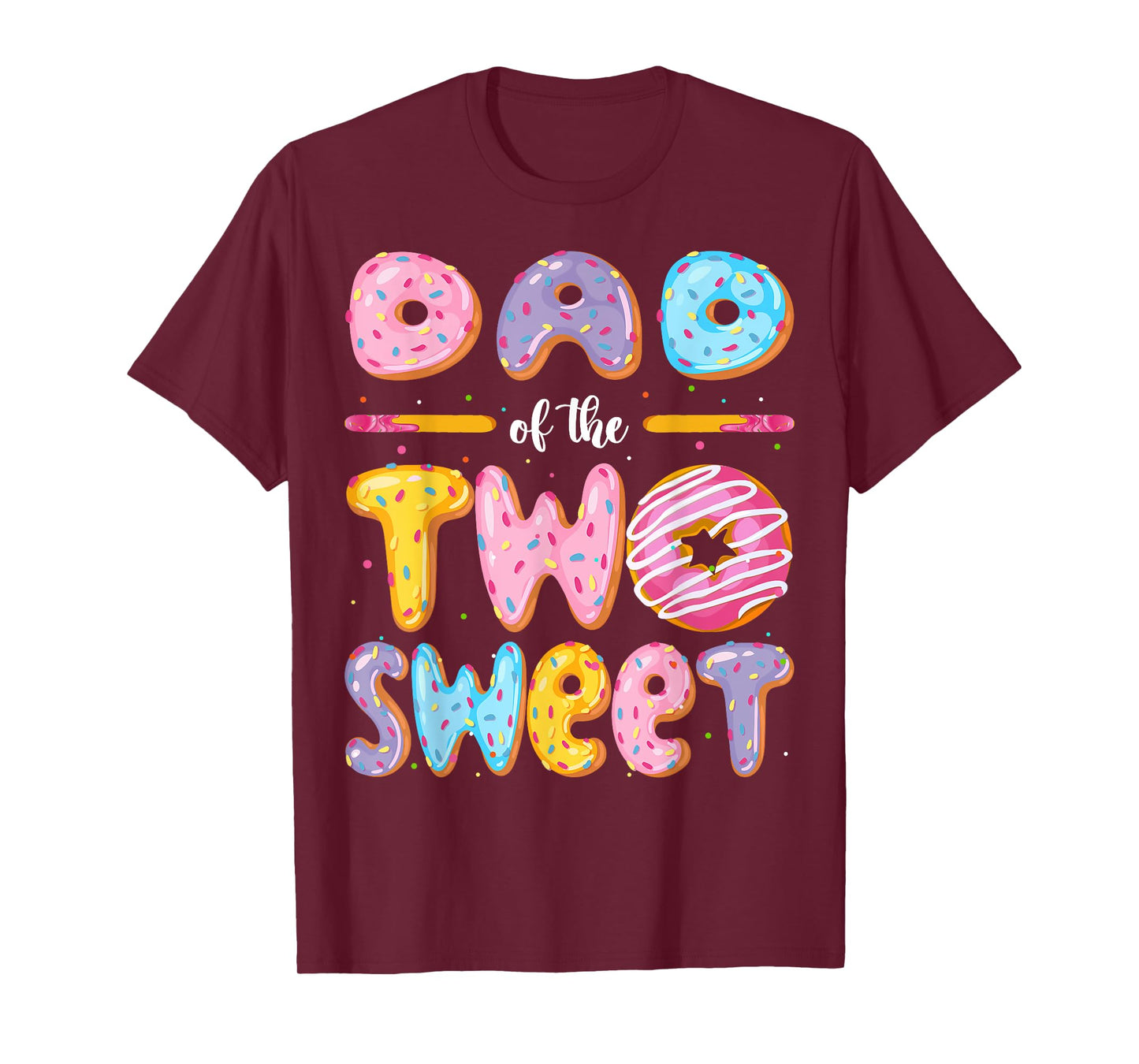 Dad Of The Two Sweet Donut 2Nd Birthday Boy Girl T-Shirt