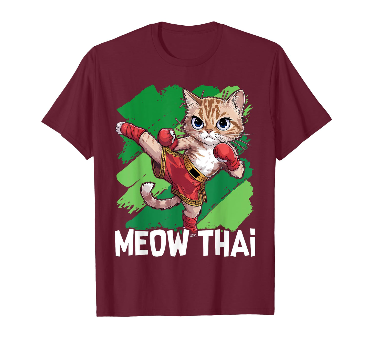 Meow Thai Funny Muay Thai Boxing Cat Martial Arts MMA Boxer T-Shirt