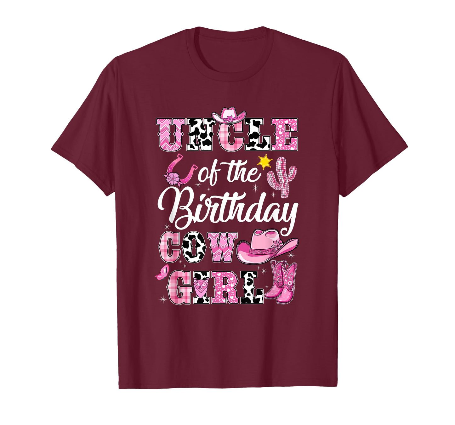 Uncle Of The Birthday Cow Girl Western Cowgirl 1St Birthday T-Shirt