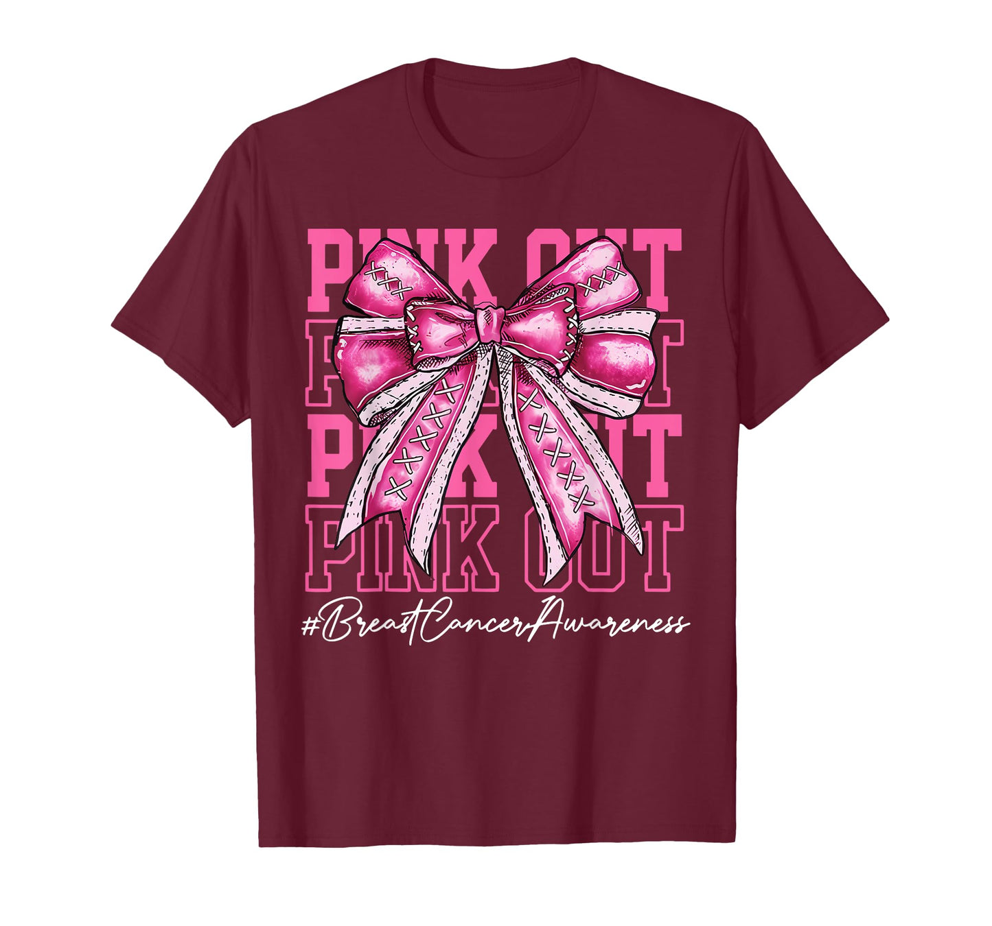 Pink Out Tackle Breast Cancer Awareness American Football T-Shirt
