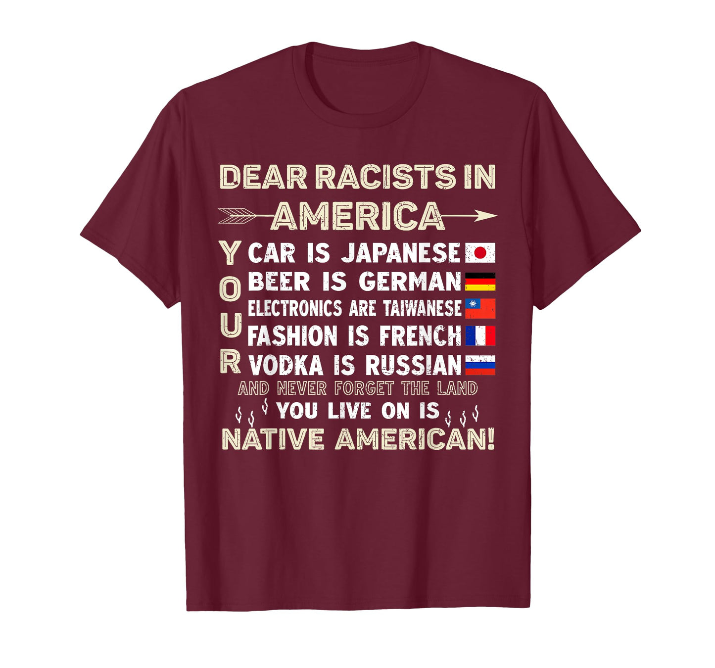Dear Racists In America Your Car Is Japanese T-Shirt