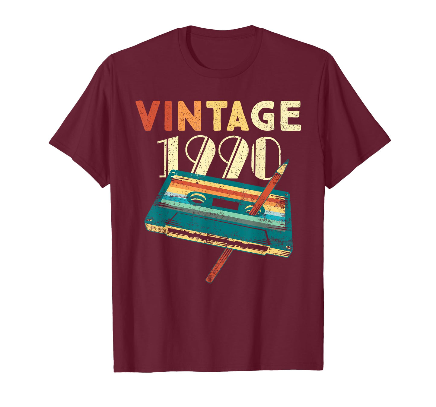 Vintage 1990 Music Cassette 35 Years Old Gifts 35th Birthday T-Shirt