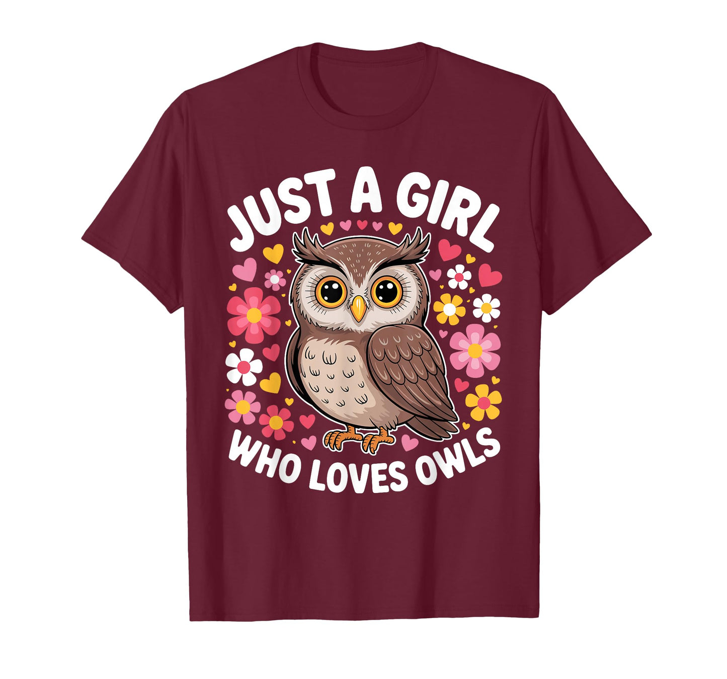 Funny Owl Art for Women Girls Kids Bird Animal Owl Lover T-Shirt