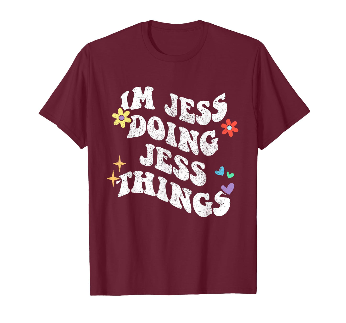 Retro Groovy Im Jess Doing Jess Things Funny Mother's Day T-Shirt