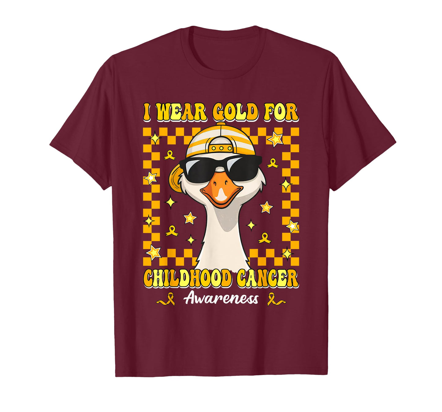 Goose I Wear Gold for Childhood Cancer Boys Kids T-Shirt