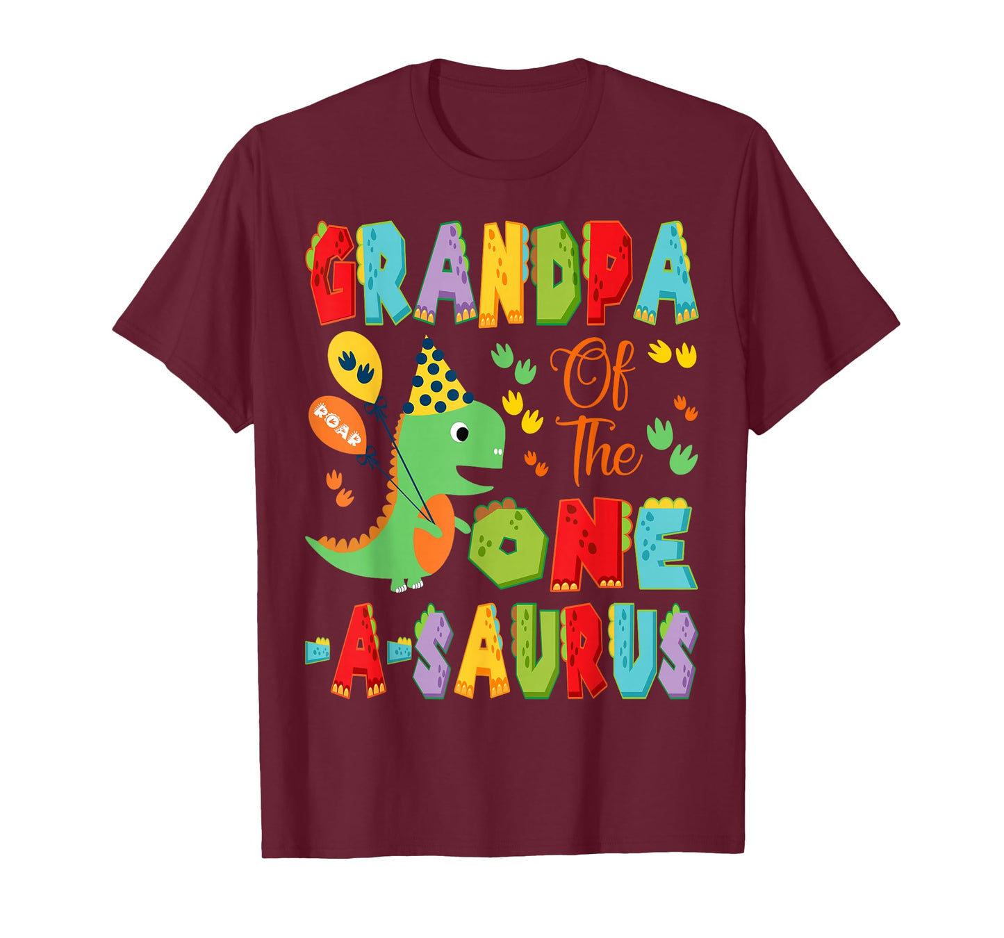 Grandpa Of The One-A-Saurus 1St Birthday Boy Dinosaur T-Shirt