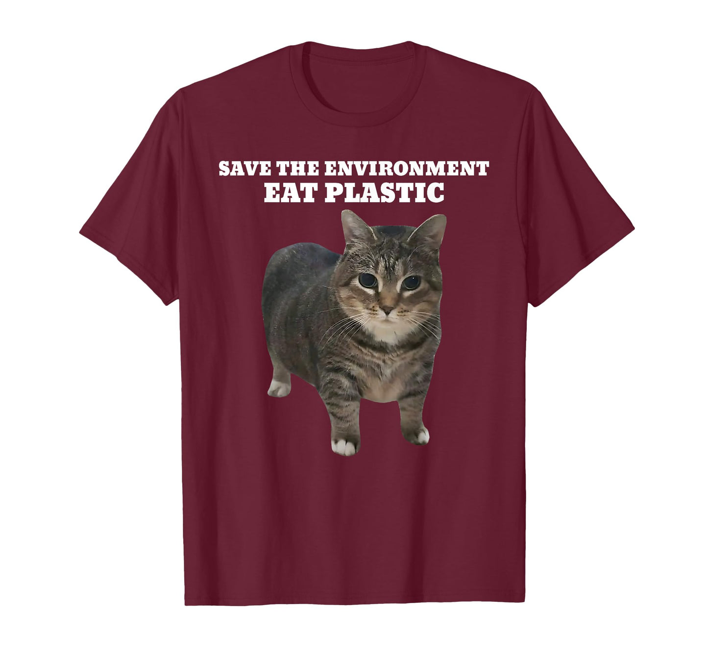 Save The Environment Eat Plastic Cat Meme T-Shirt