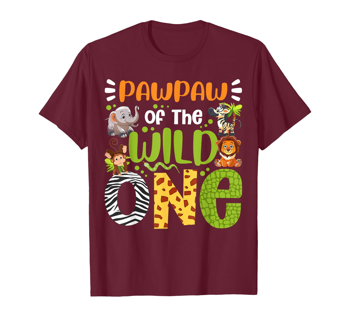 Pawpaw Of The Wild One Kids Safari Zoo Birthday Family T-Shirt