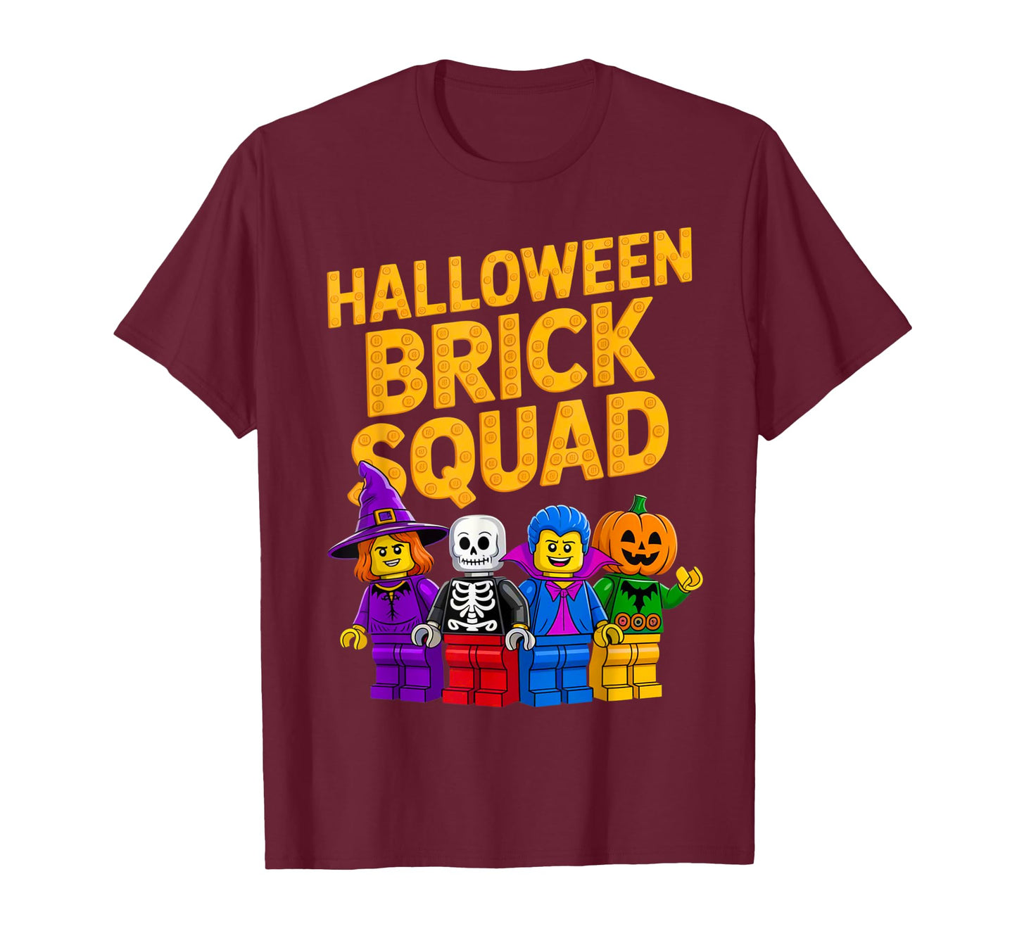 Halloween Brick Squad Costume Master Builder Blocks Building T-Shirt