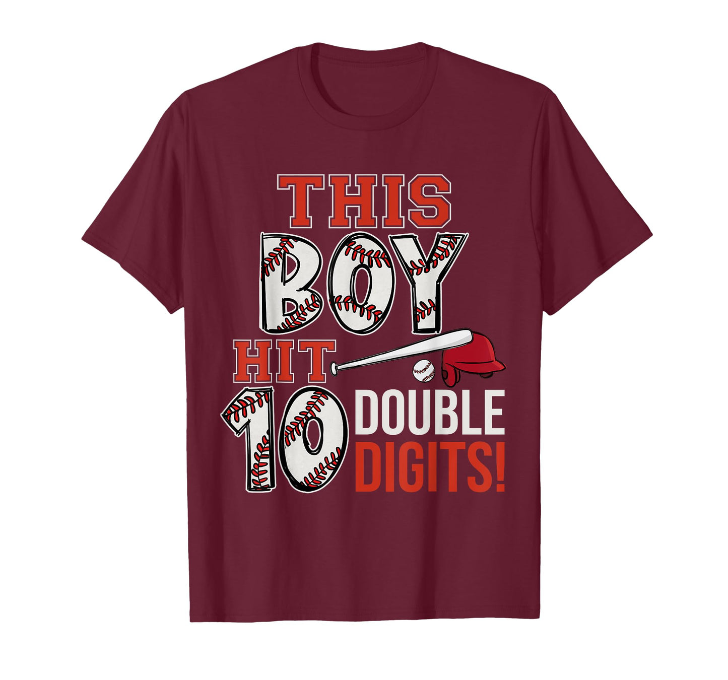 This Boy Now 10 Double Digits Baseball 10 Years Old Birthday T-Shirt