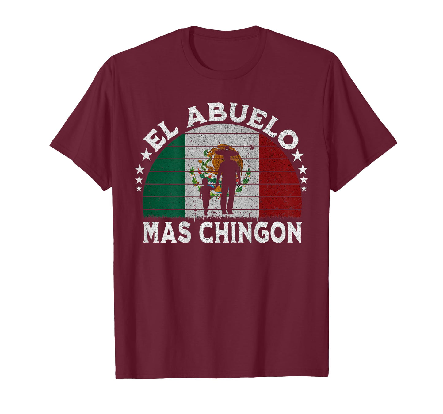 El Abuelo Mas Chingon Mexican Grandpa Cinco De Mayo Flag T-Shirt