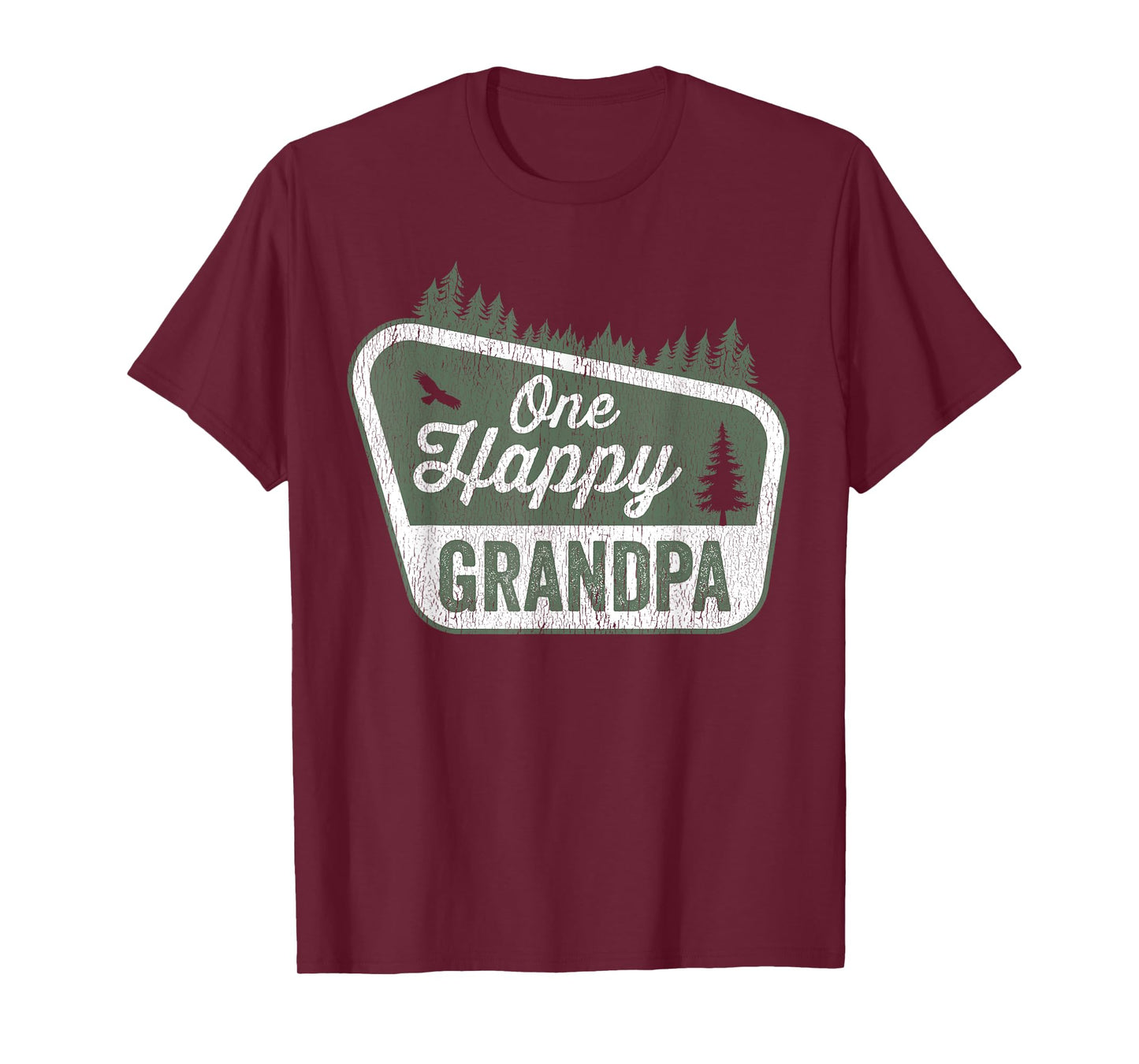 One Happy Grandpa Matching Family Birthday Party Camping T-Shirt