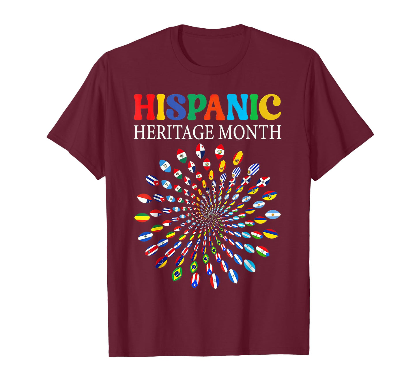National Hispanic Heritage Month All Latin Countries Flags T-Shirt