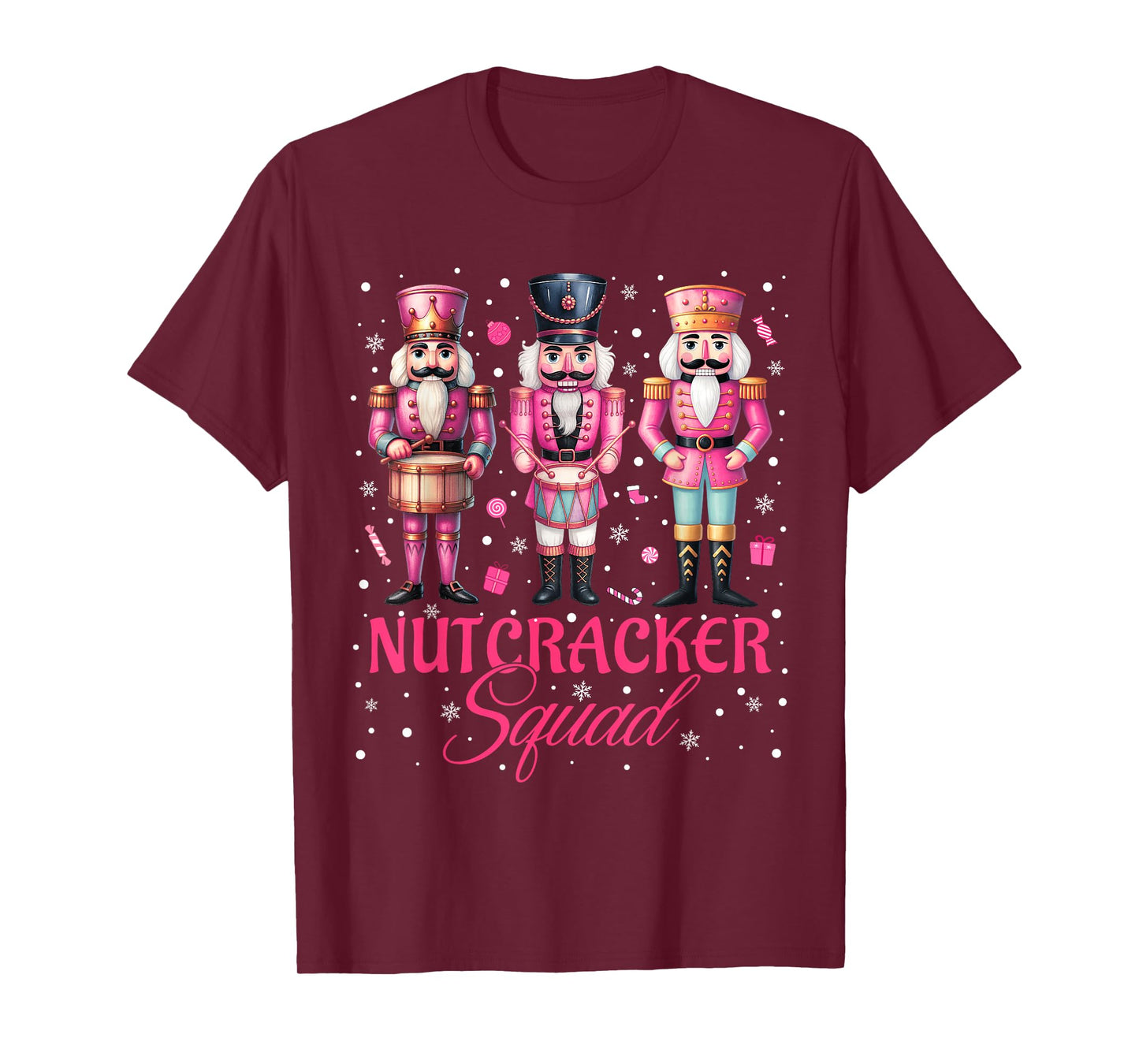 Pink Nutcracker Squad Pink Christmas Ballet Xmas Women Kids T-Shirt