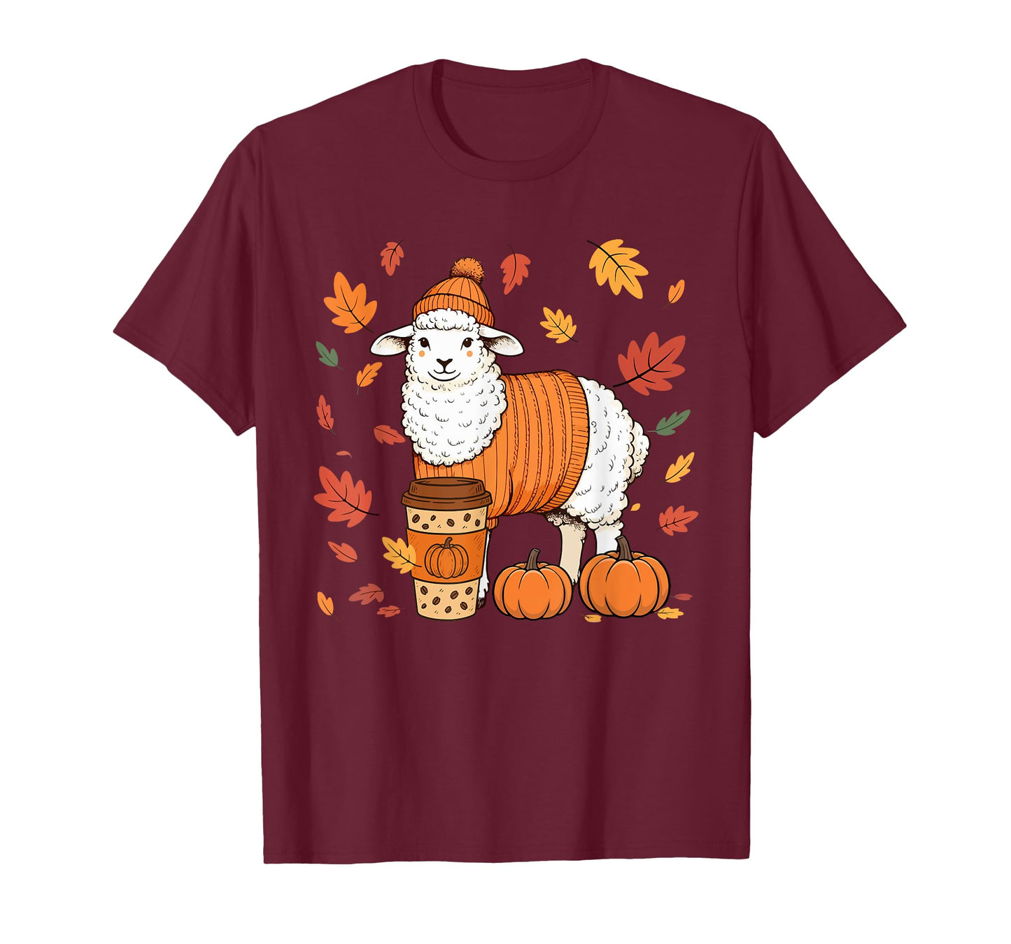 Sheeps Wearing Sweater Coffee Thanksgiving Autumn Farmer T-Shirt
