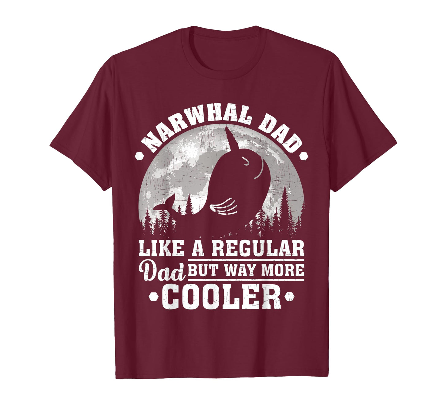 Mens Narwhal Dad Like A Regular Dad Funny Narwhal Father's Day T-Shirt