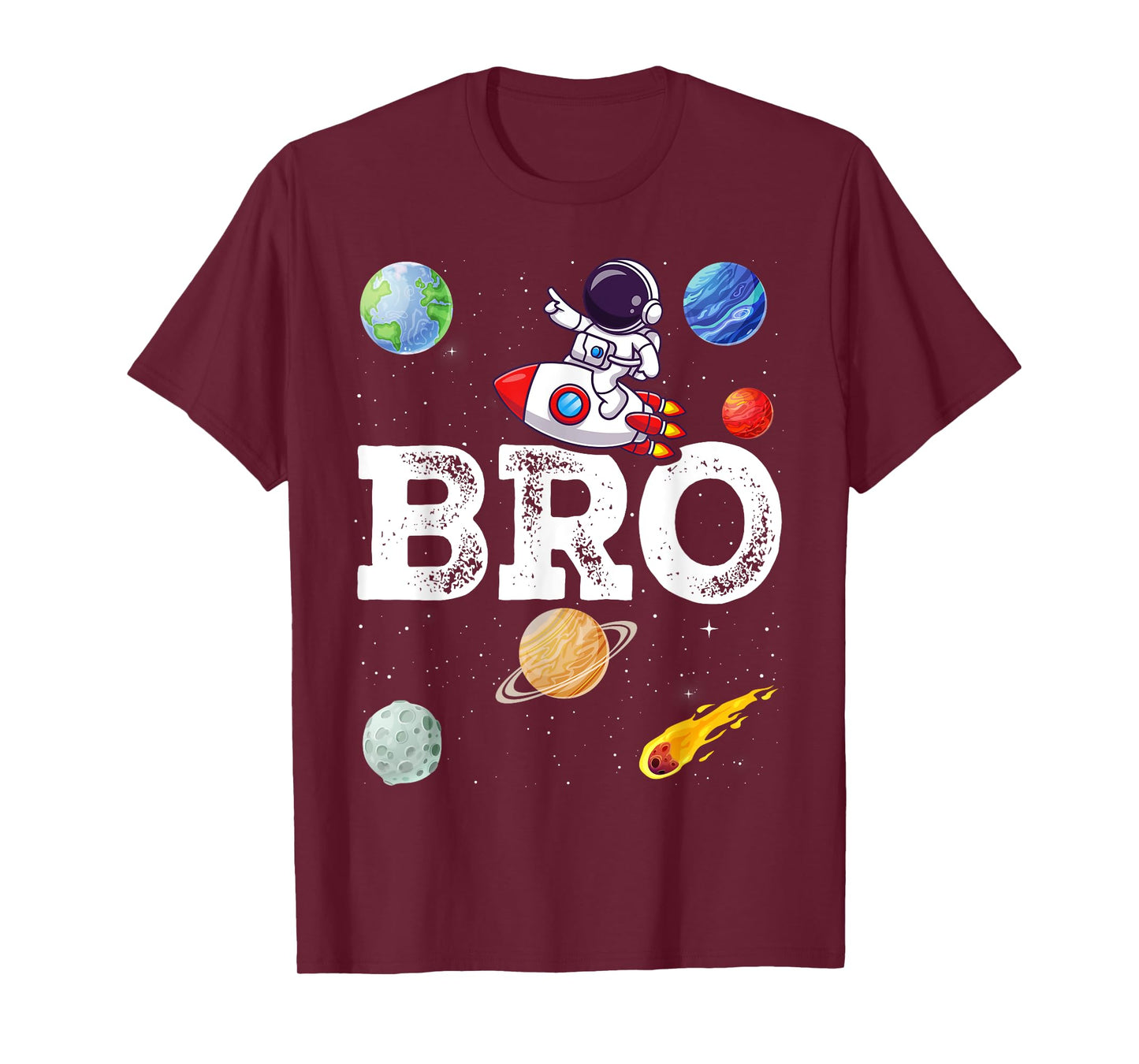 Brother Bro Space Astronaut Birthday Family Matching T-Shirt