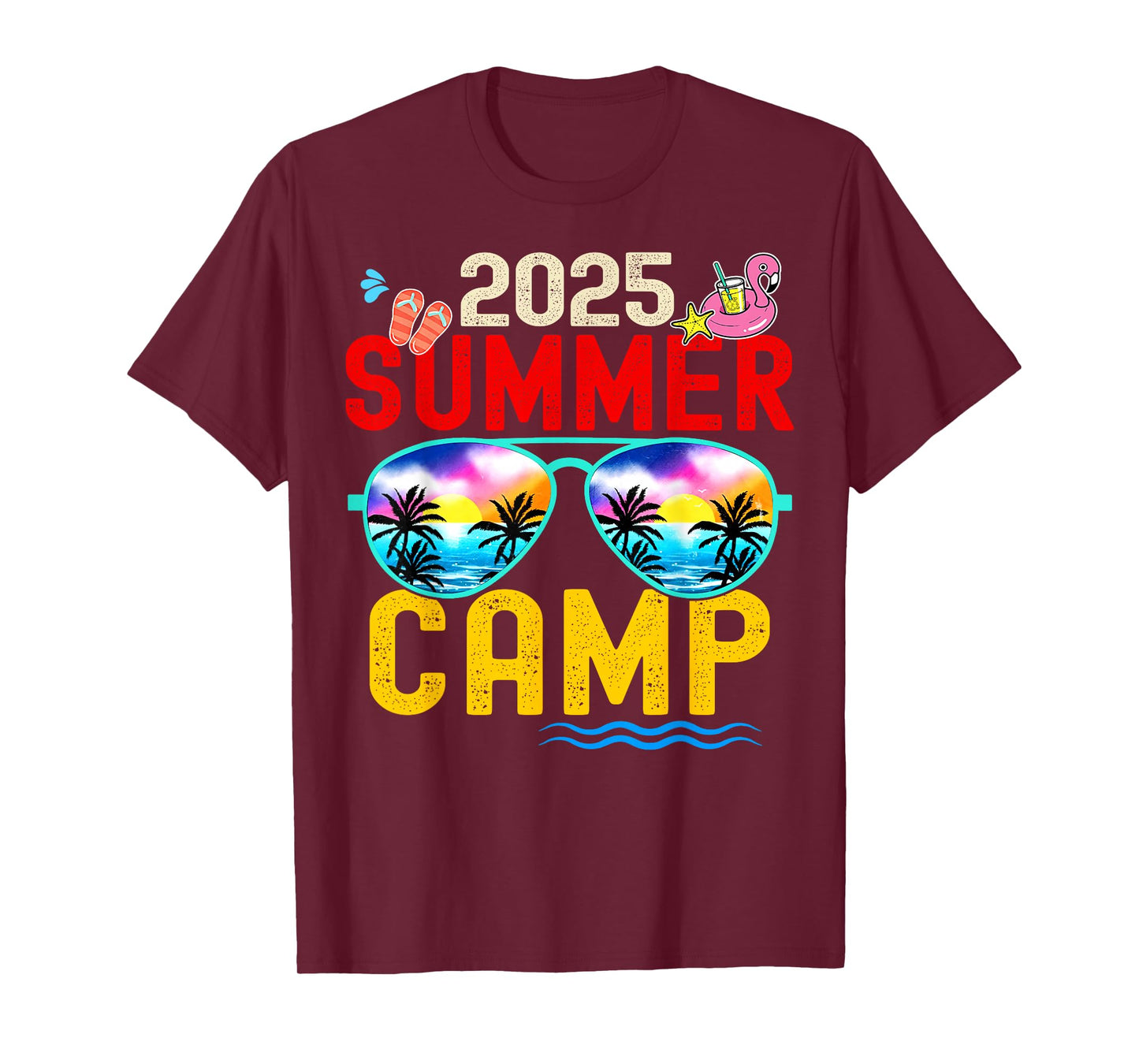 Retro 2025 Summer Camp Vacation Camper Matching Family Group T-Shirt
