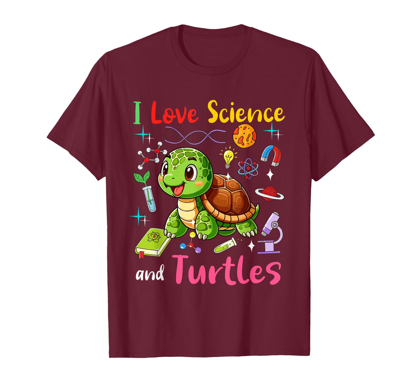 Love Science And Turtles Matching Teacher Student Lover T-Shirt