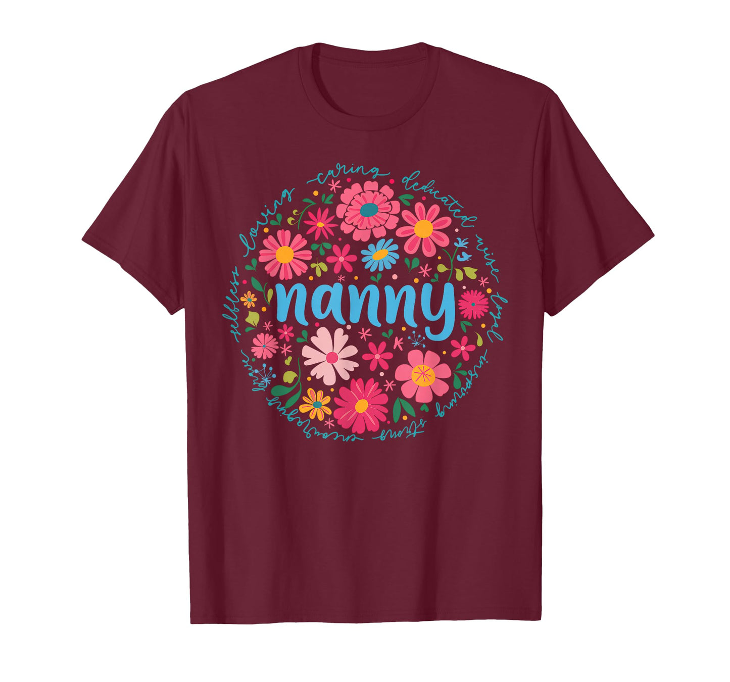Nanny Mothers Day For Grandma Wildflower Floral Women T-Shirt