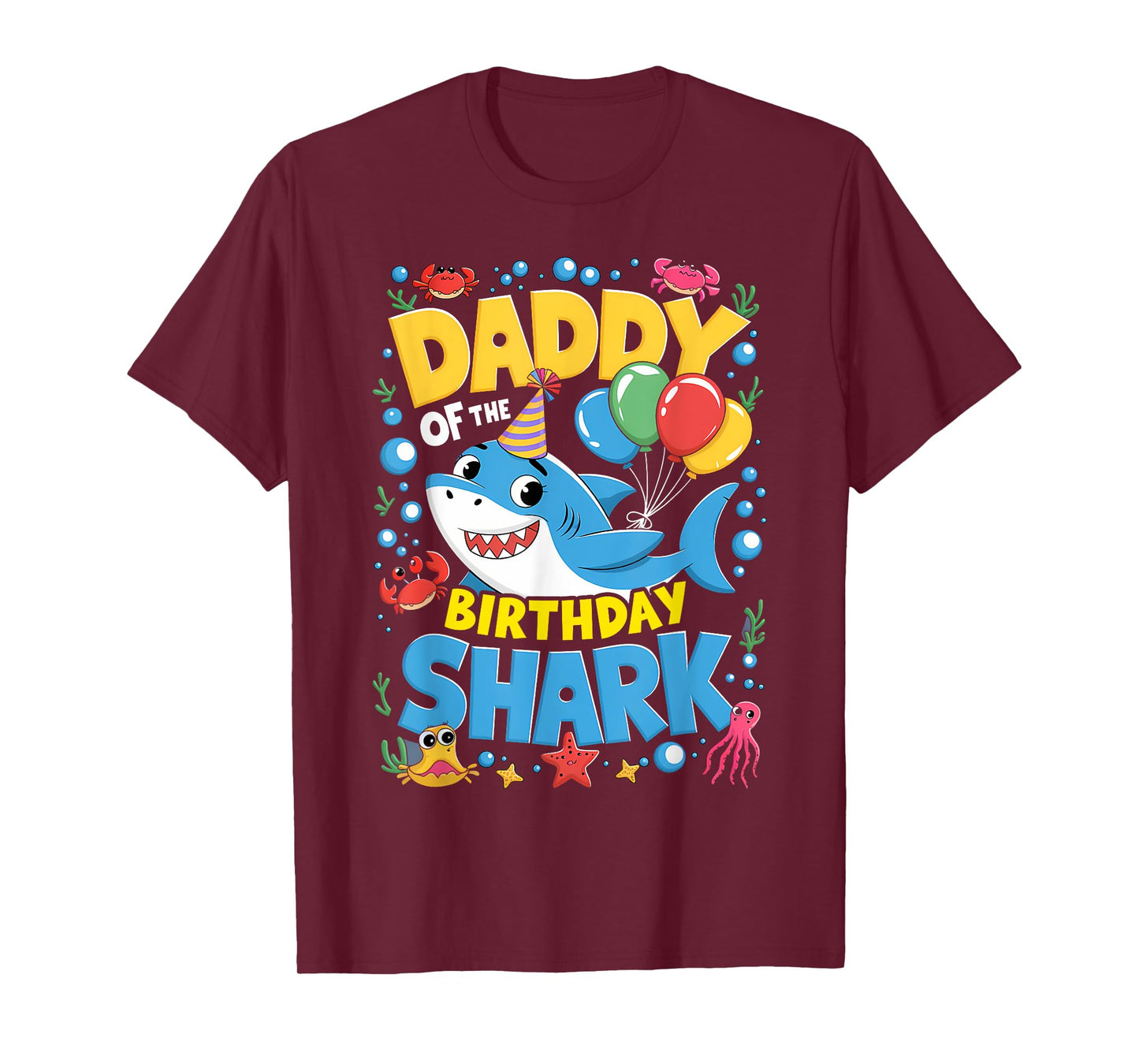 Daddy Birthday Kids Shark Dad Party Matching Family T-Shirt