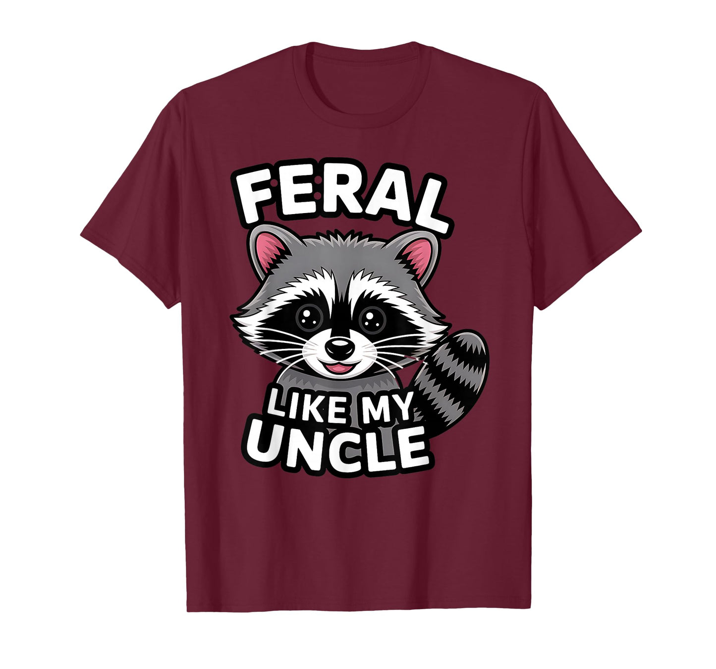 Feral Like My Uncle Matching Family Feral Raccoon Dad Retro T-Shirt