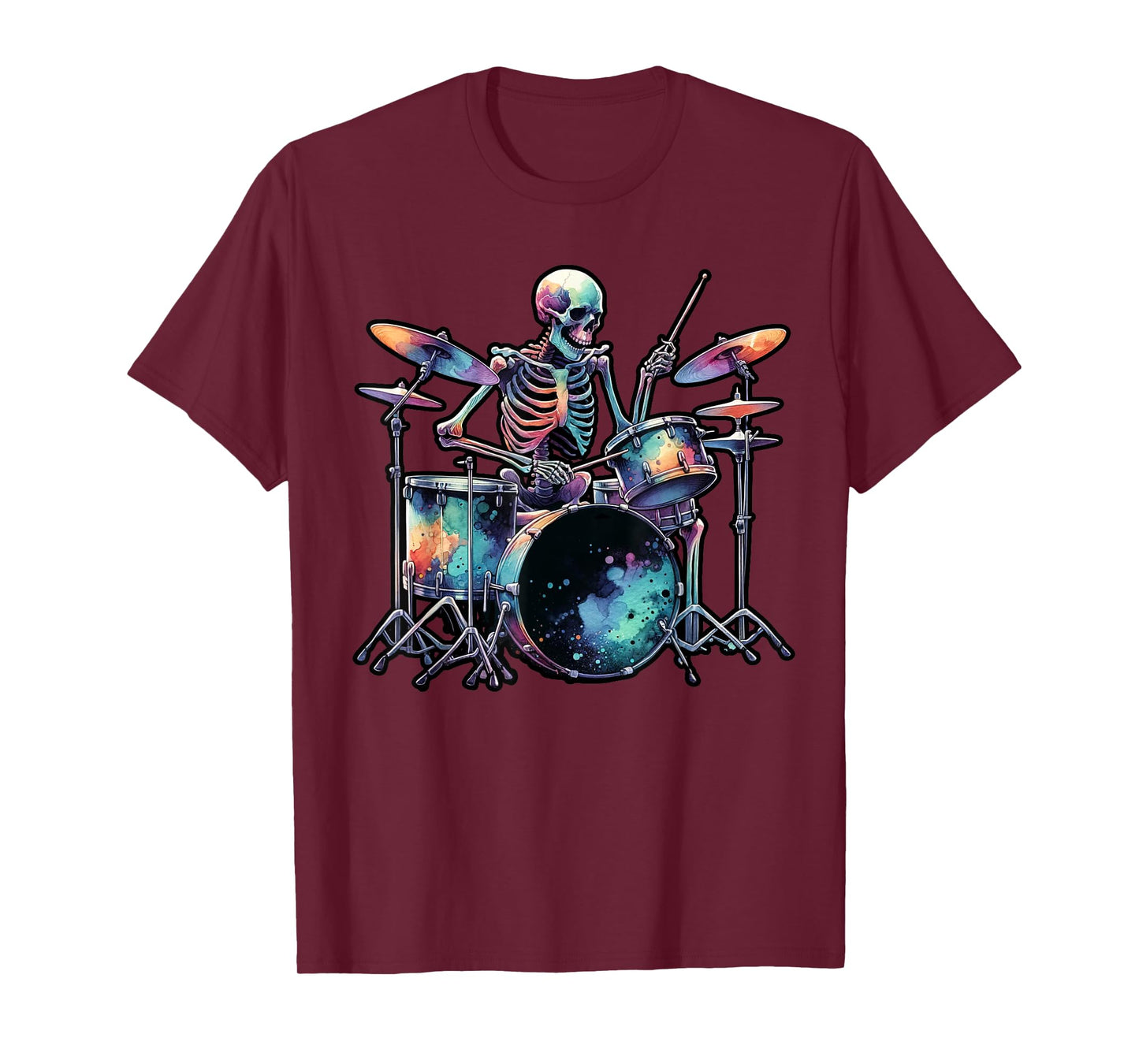 Skeleton Playing Drums Lover For Drummers T-Shirt