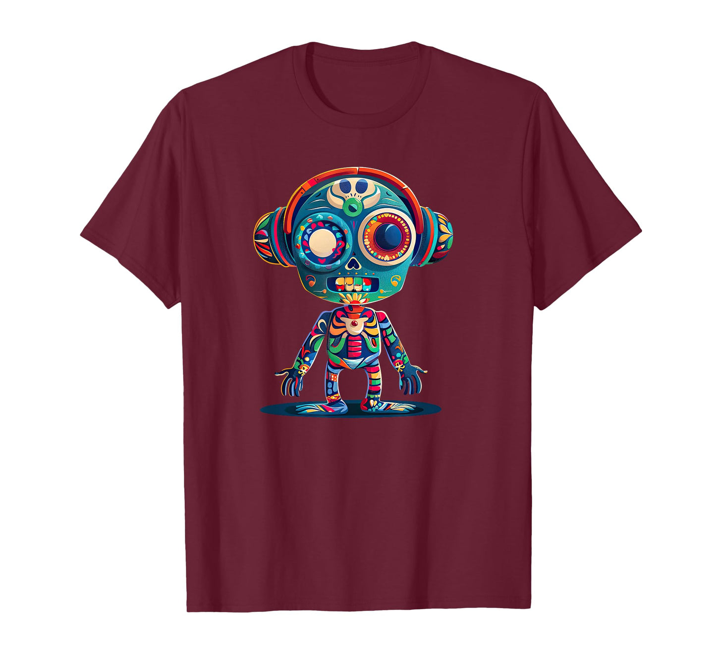 Skull with Headphones Music T-Shirt