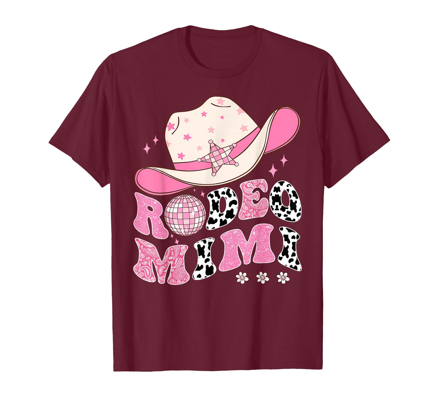 Rodeo Mimi Pink CowGirl 1St Birthday Disco Groovy T-Shirt