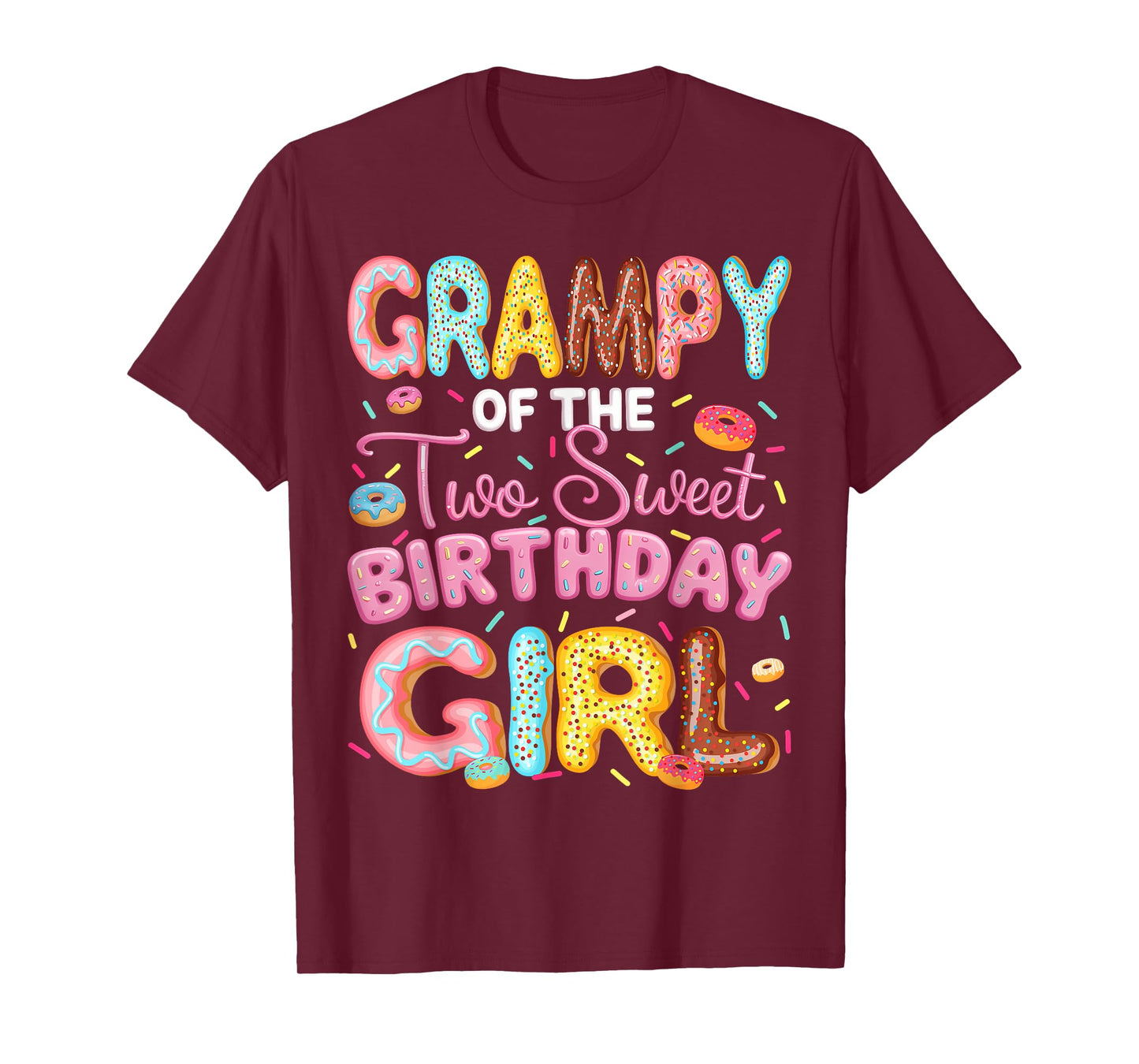 Grampy Of The Two Sweet Birthday Girl Donut 2Nd Birthday T-Shirt