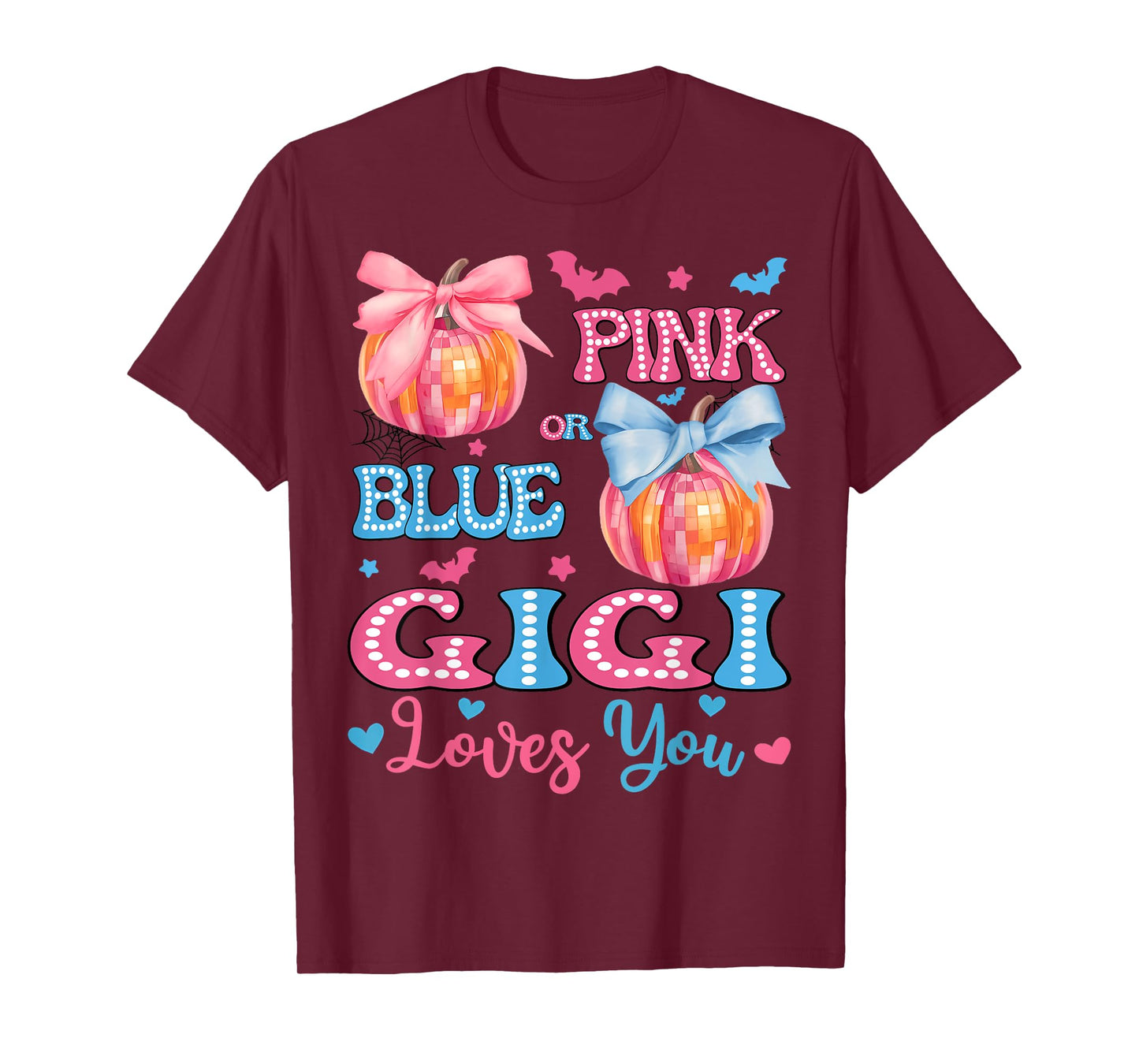 Pink or Blue Gigi Loves You Gender Reveal Halloween T-Shirt