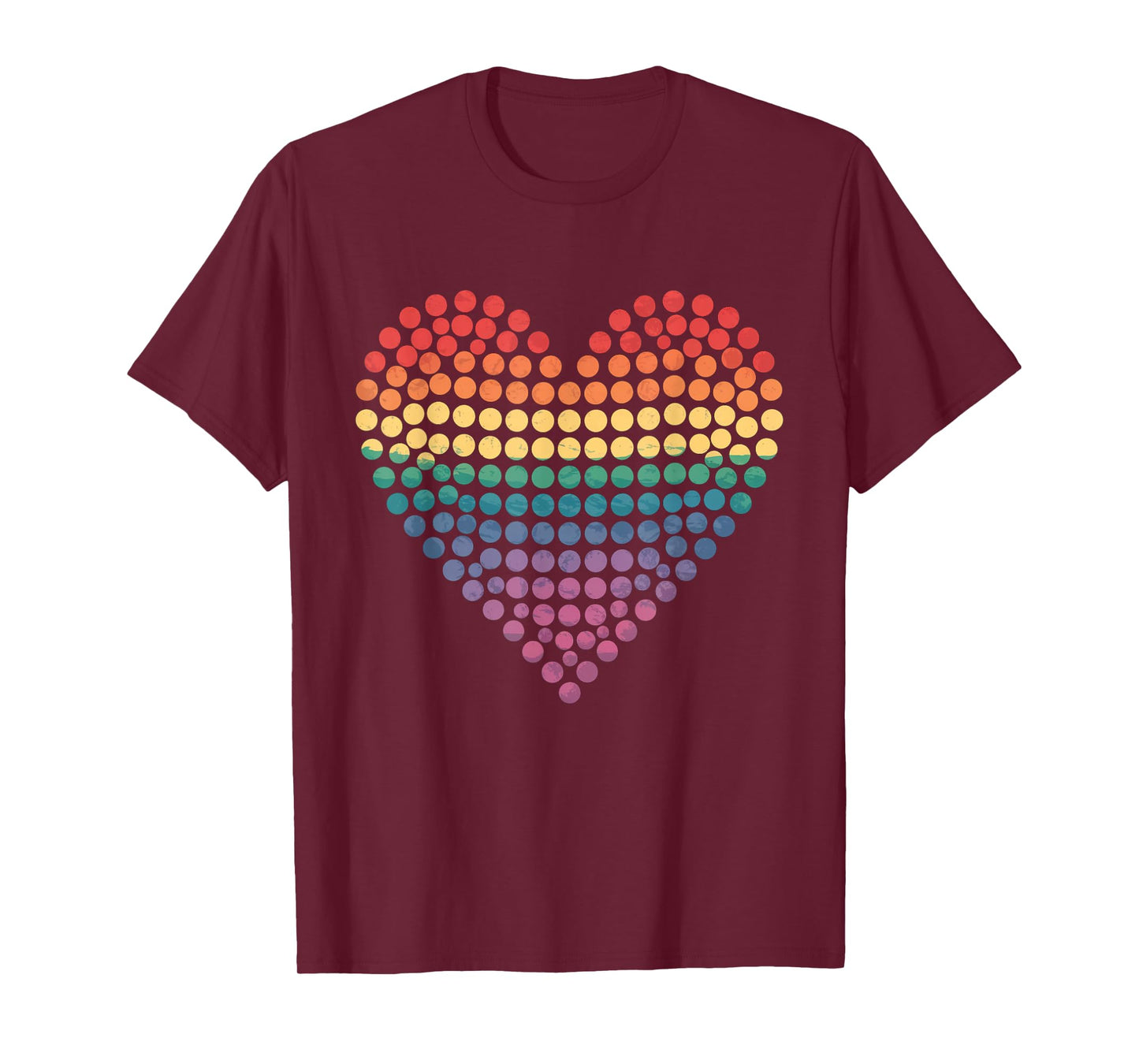 Novelty Mens Womens Love Polka Dot Heart Tops T-Shirt