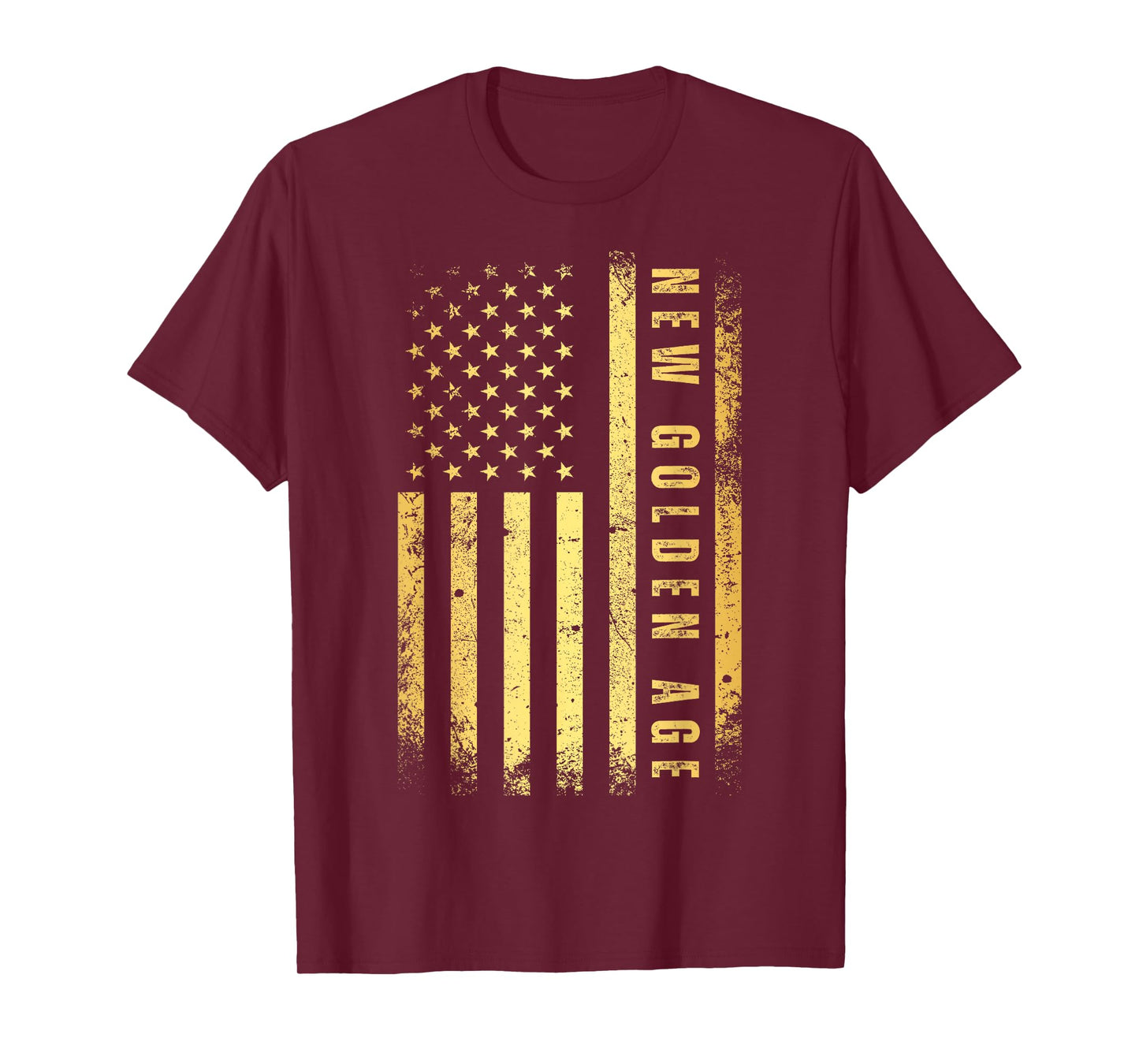Golden Color USA Flag 47th President One Big Beautiful Bill T-Shirt