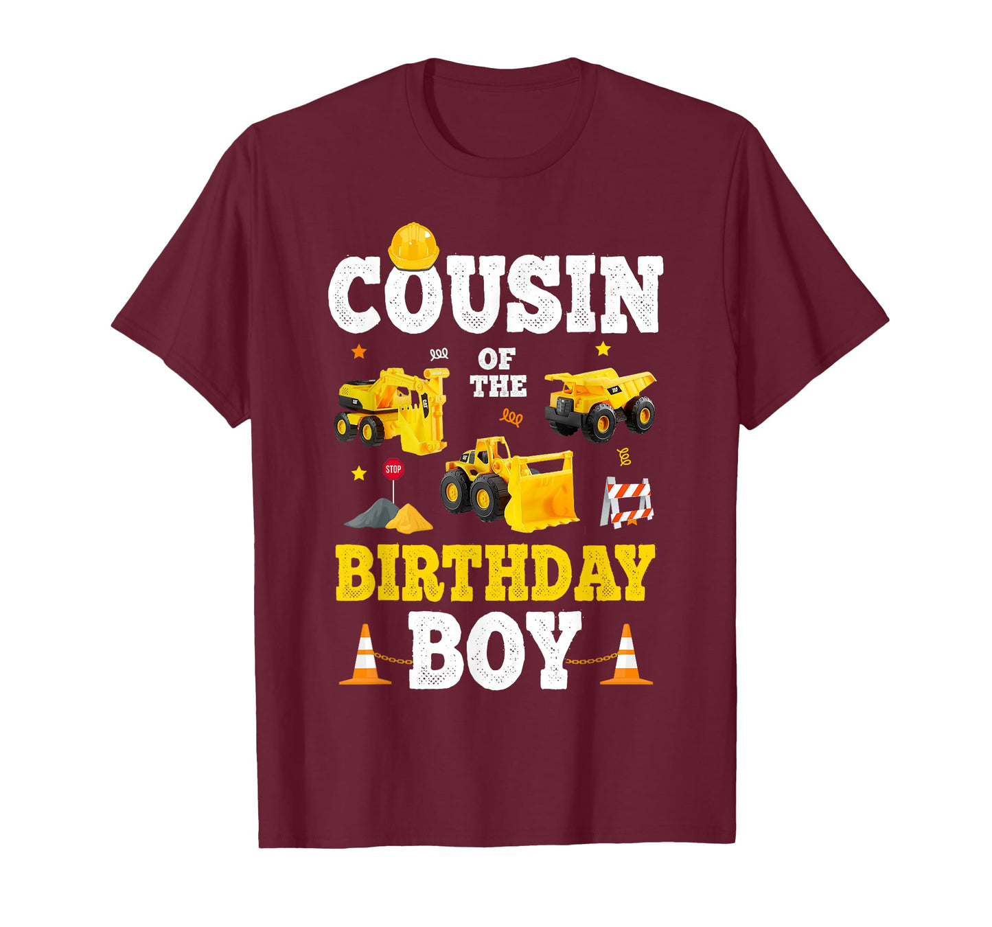 Cousin Of The Birthday Boy Bday Construction Crew Trucks T-Shirt