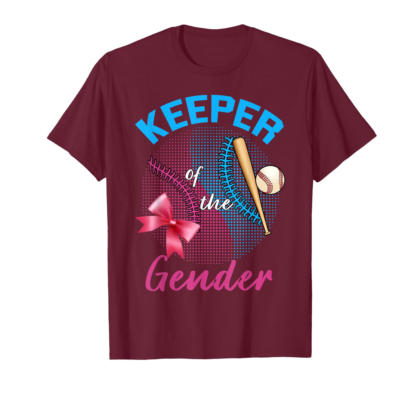 Keeper of the Gender Baseball or Bows Gender Reveal Party T-Shirt