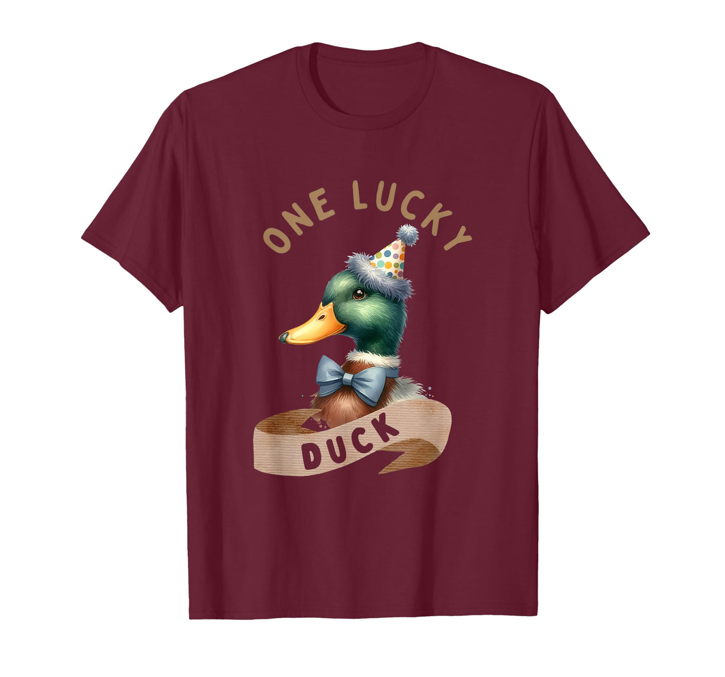 One Lucky Duck 1st Birthday 1 Years Old Poultry Mallard Duck T-Shirt