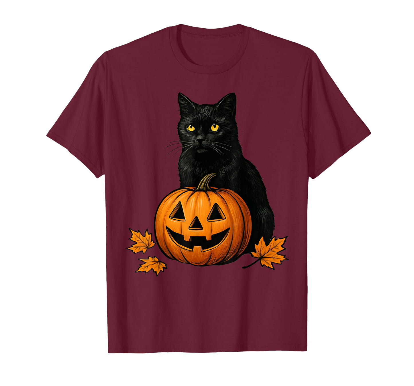 Retro Black Cat Halloween Pumpkin Costume for Women Men Kids T-Shirt