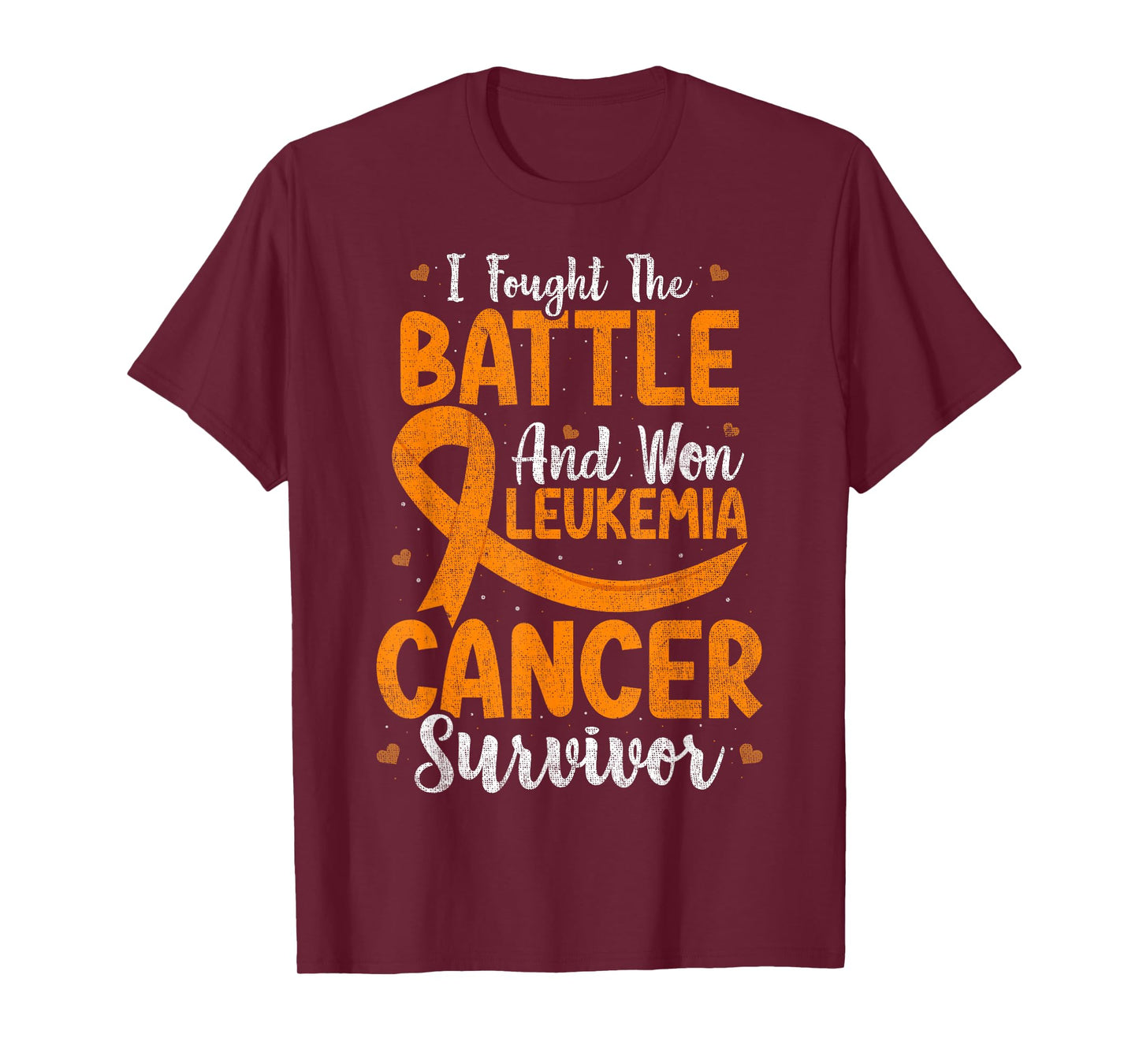 I Fought The Battle And Won Leukemia Cancer Survivor Ribbon T-Shirt